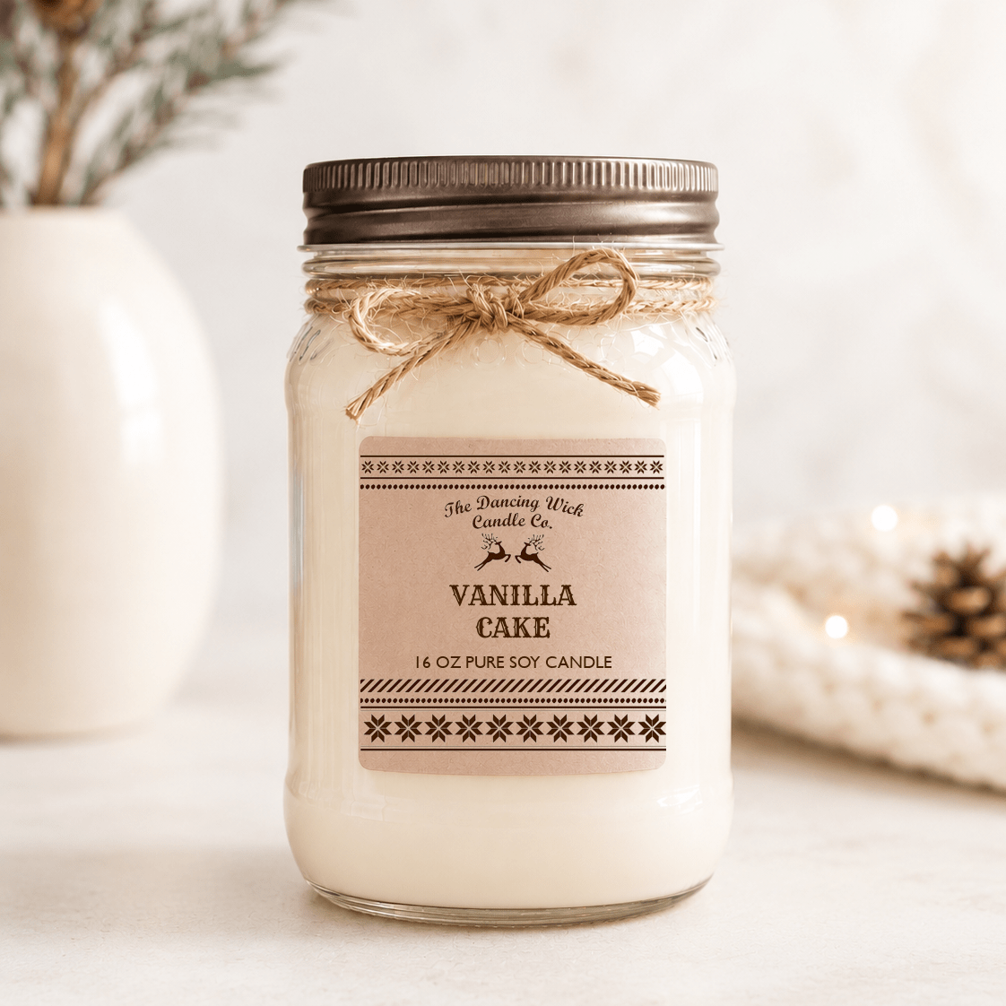 Vanilla Cake - Kraft Winter Candle - The Dancing Wick