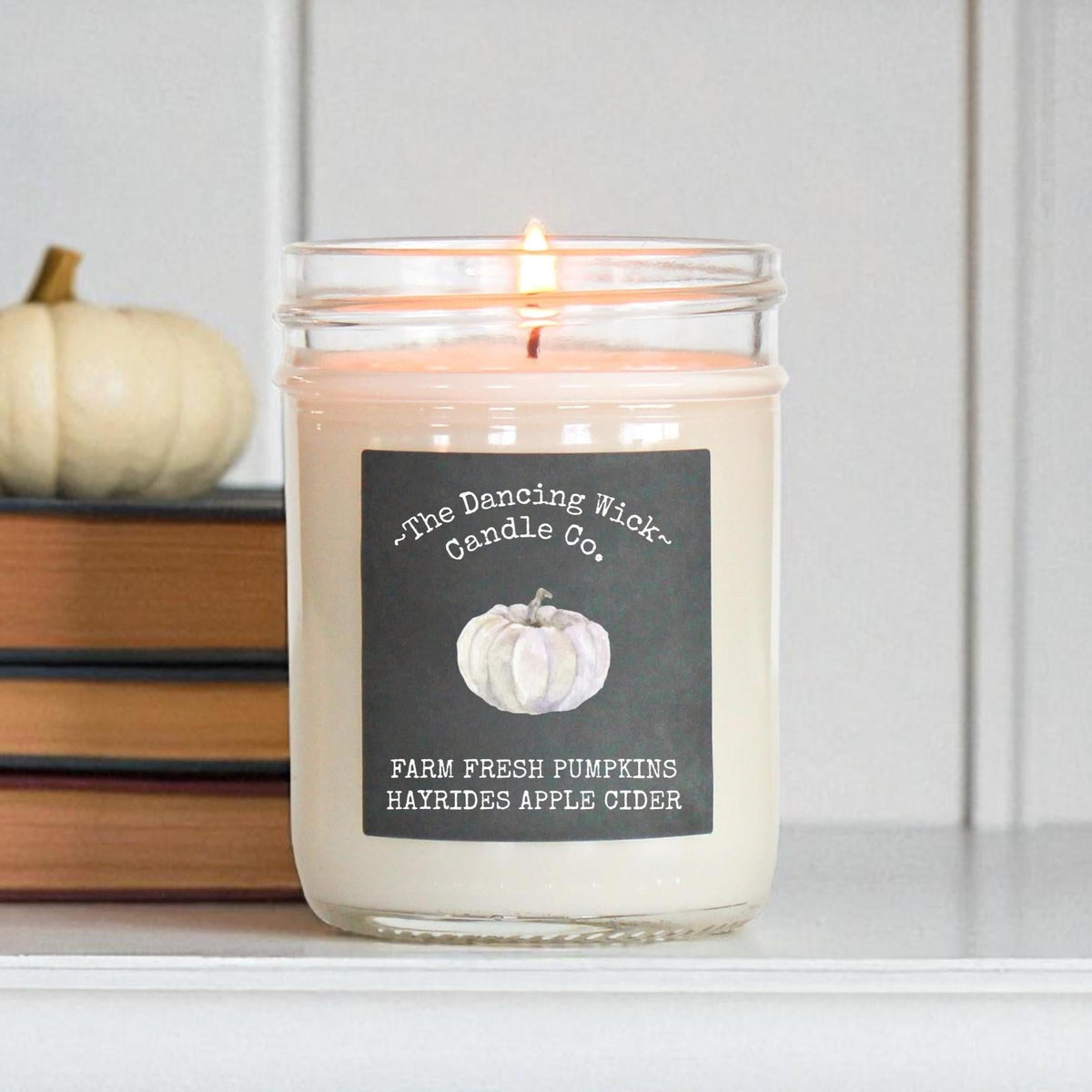 White Pumpkin Fall Candle - The Dancing Wick