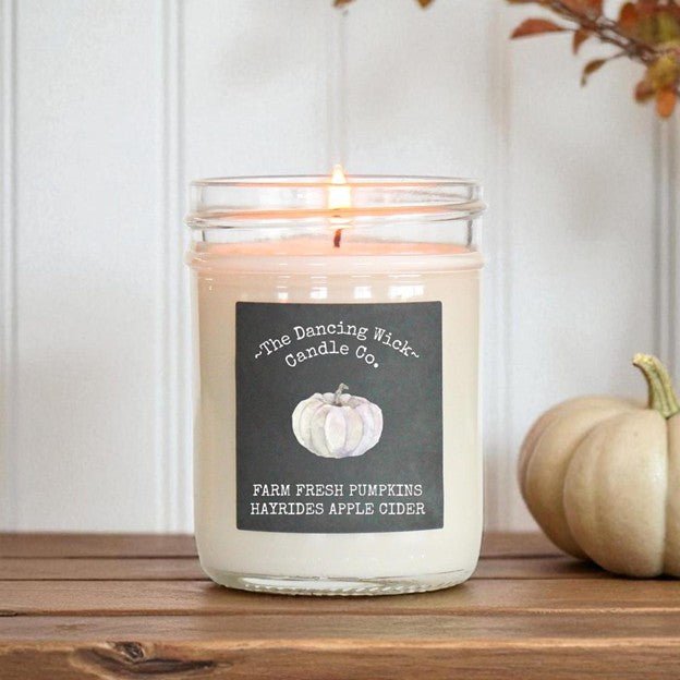 White Pumpkin Fall Candle - The Dancing Wick