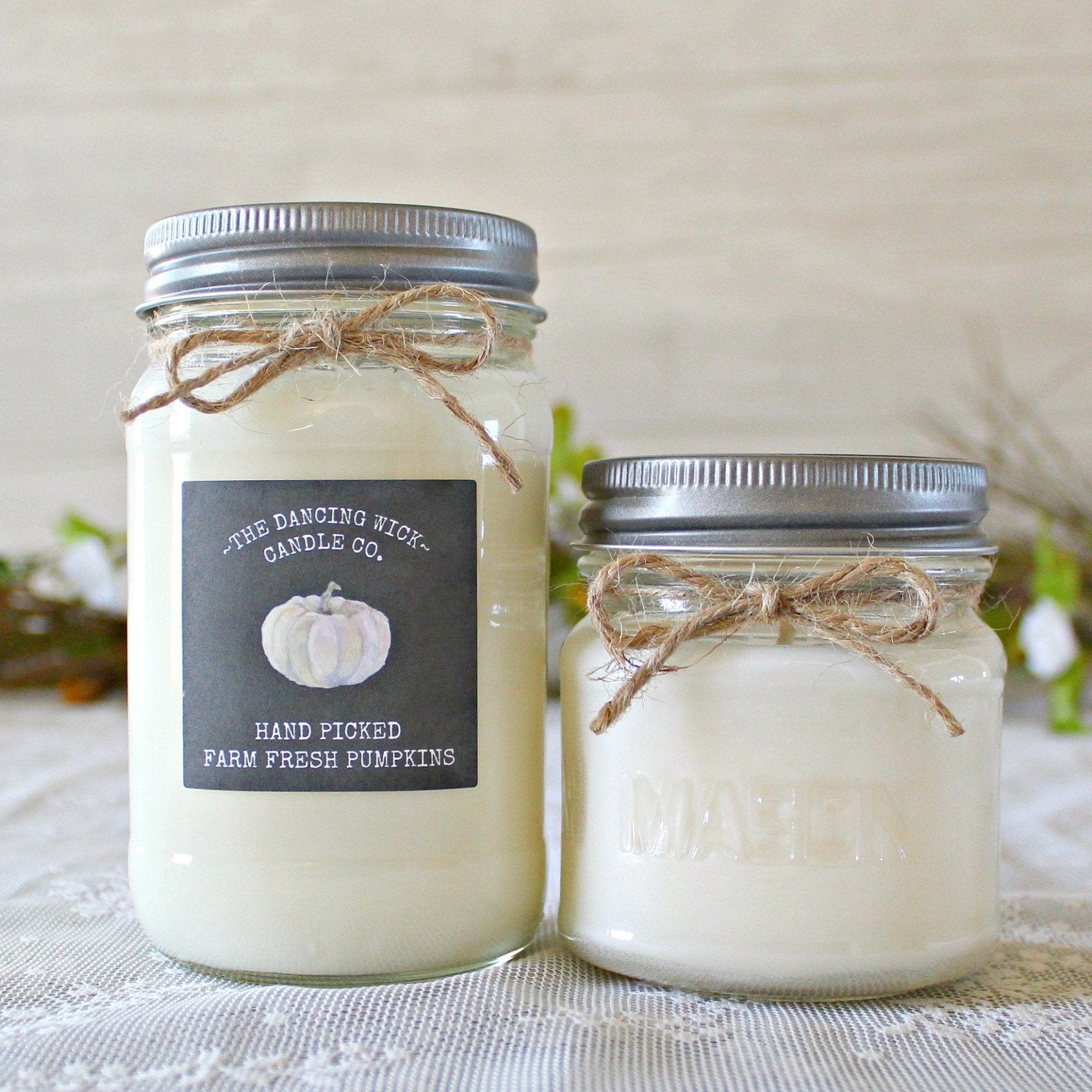 White Pumpkin Fall Candle - The Dancing Wick