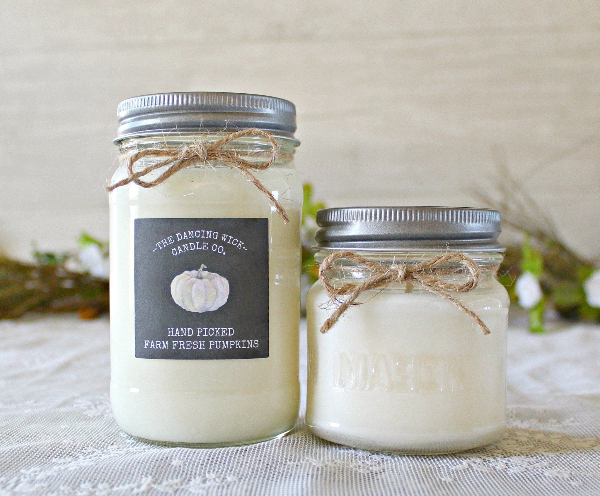 White Pumpkin Fall Candle - The Dancing Wick