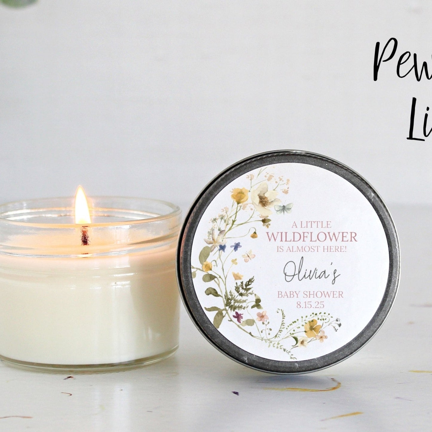 Wildflower Baby Shower Favor - The Dancing Wick