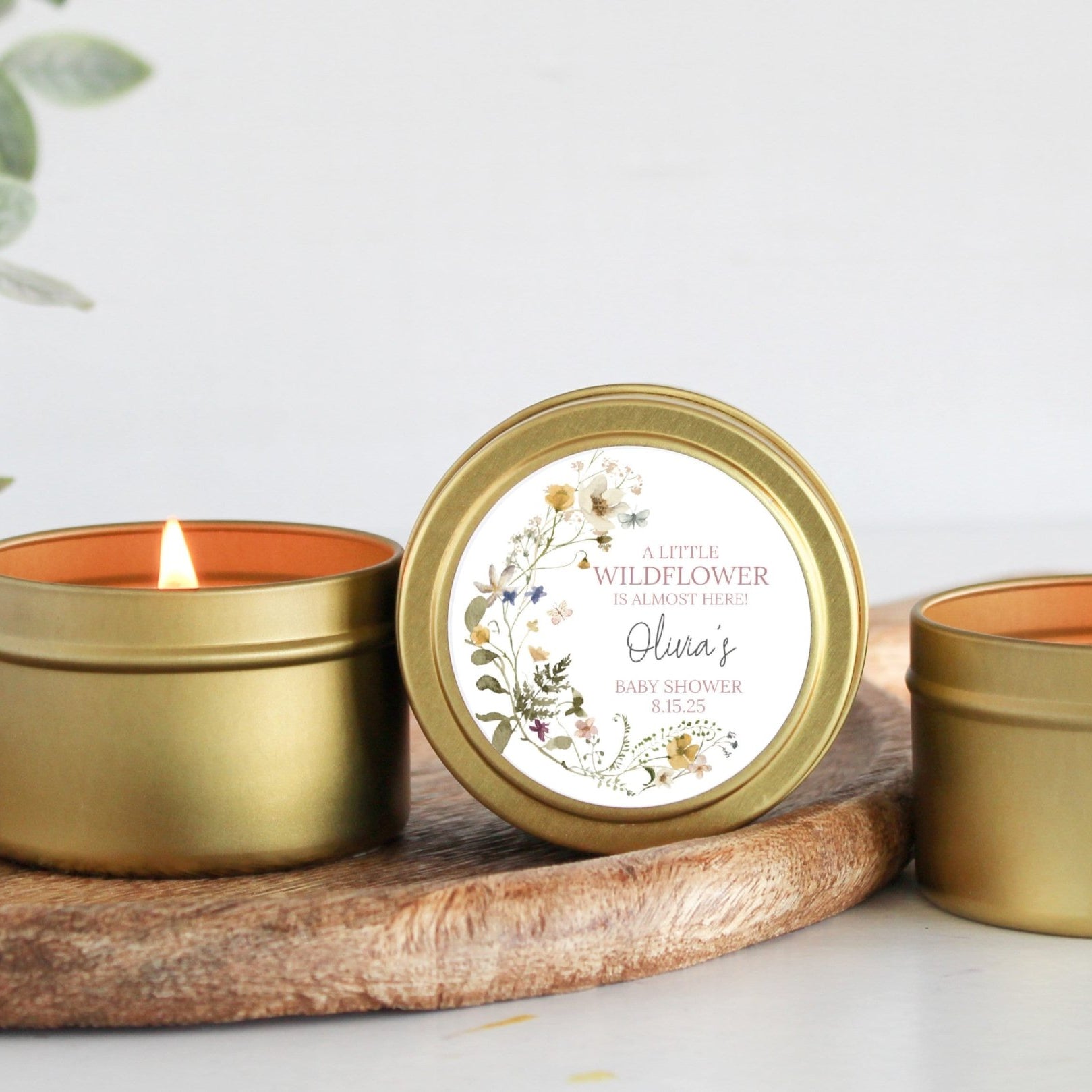 Wildflower Baby Shower Tins - Set of 10 - The Dancing Wick