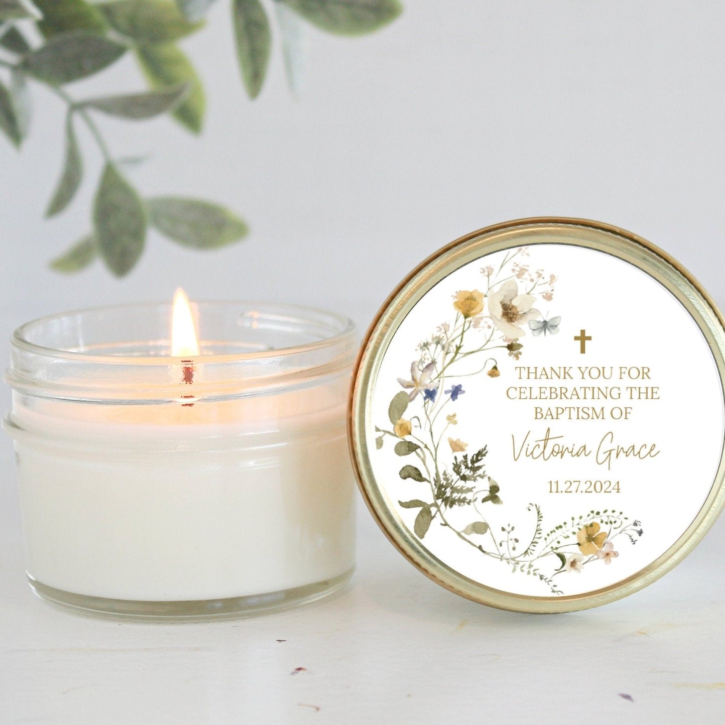 Wildflower Baptism Favors - The Dancing Wick