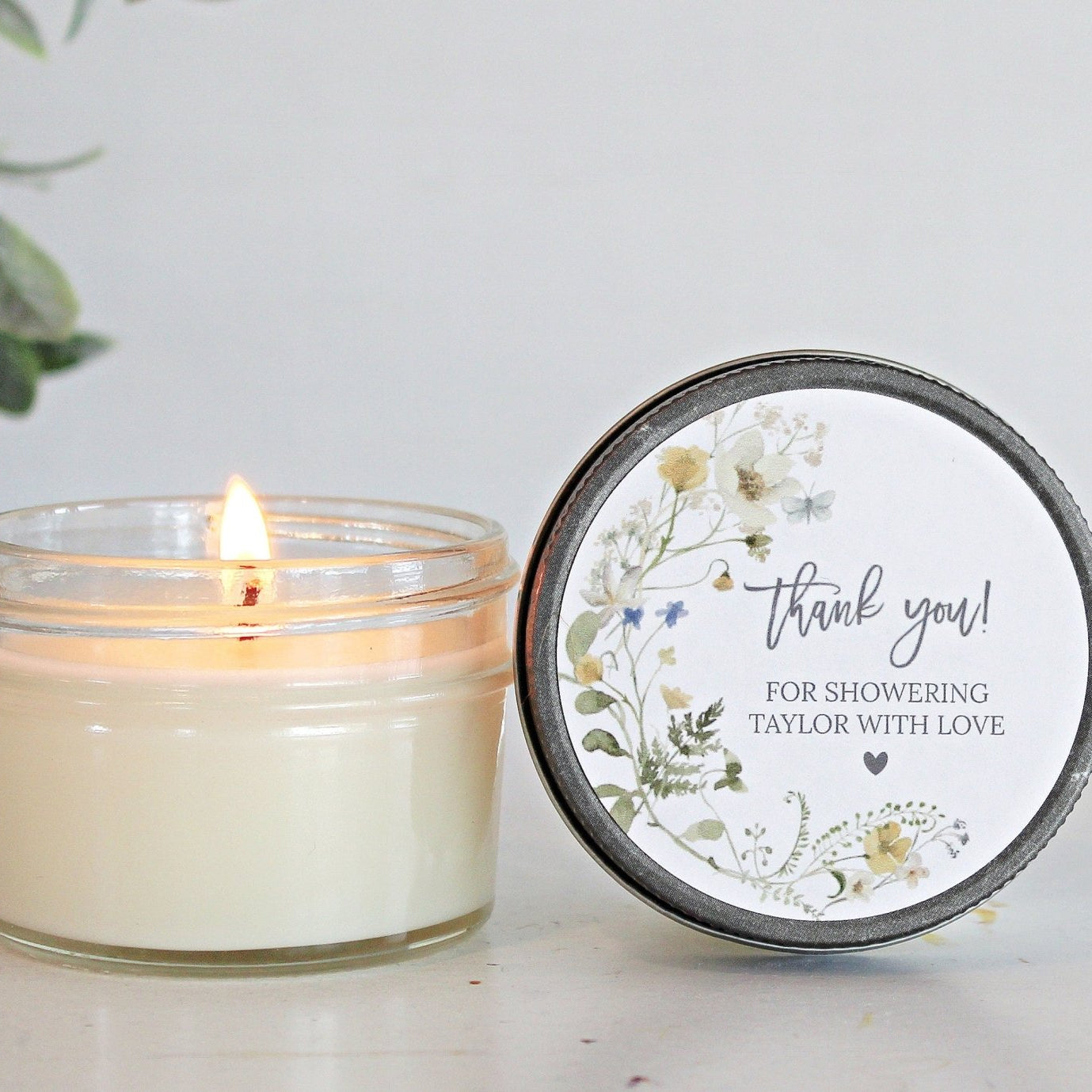 Wildflower Bridal Shower Favor Candles - The Dancing Wick