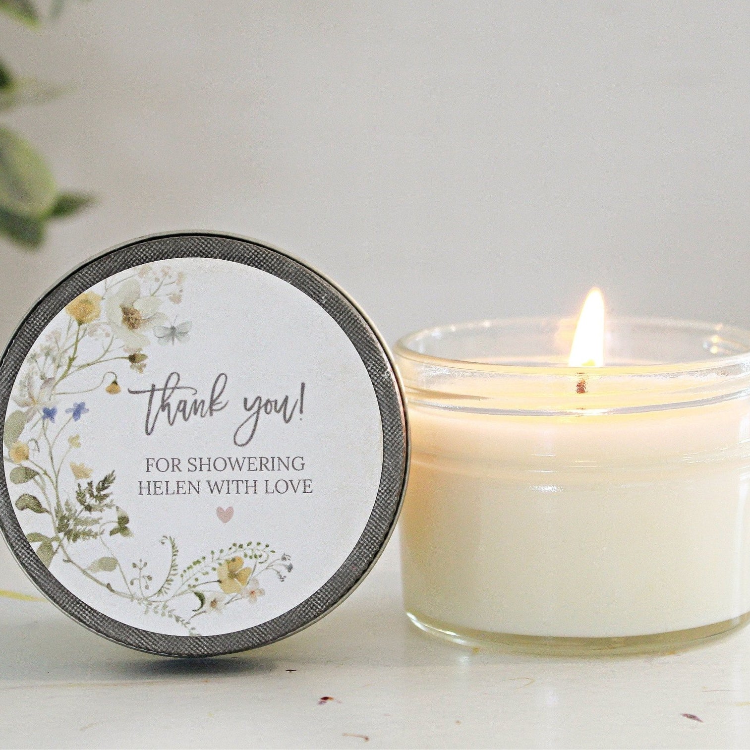 Wildflower Bridal Shower Favor Candles - The Dancing Wick