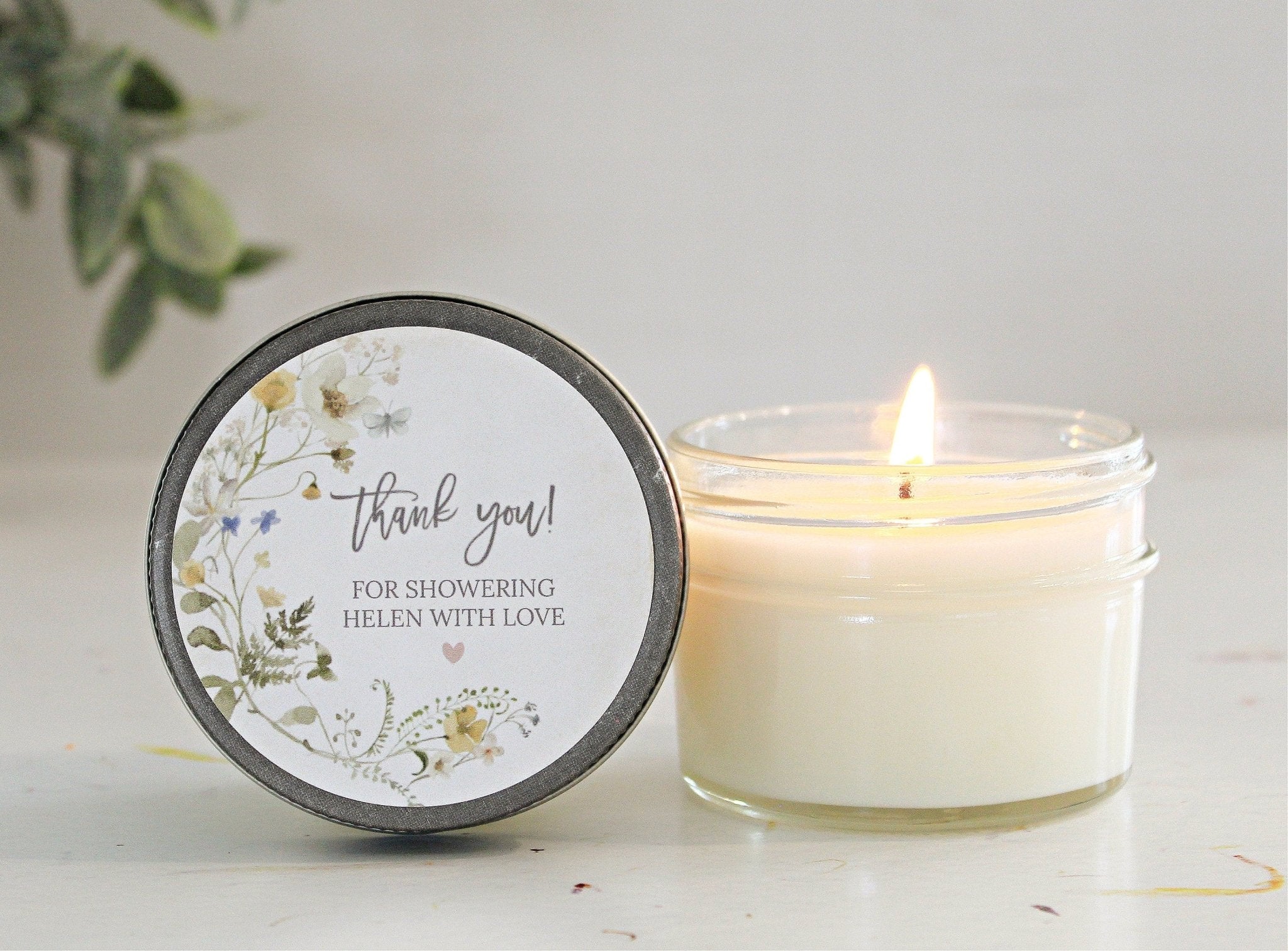 Wildflower Bridal Shower Favor Candles - The Dancing Wick