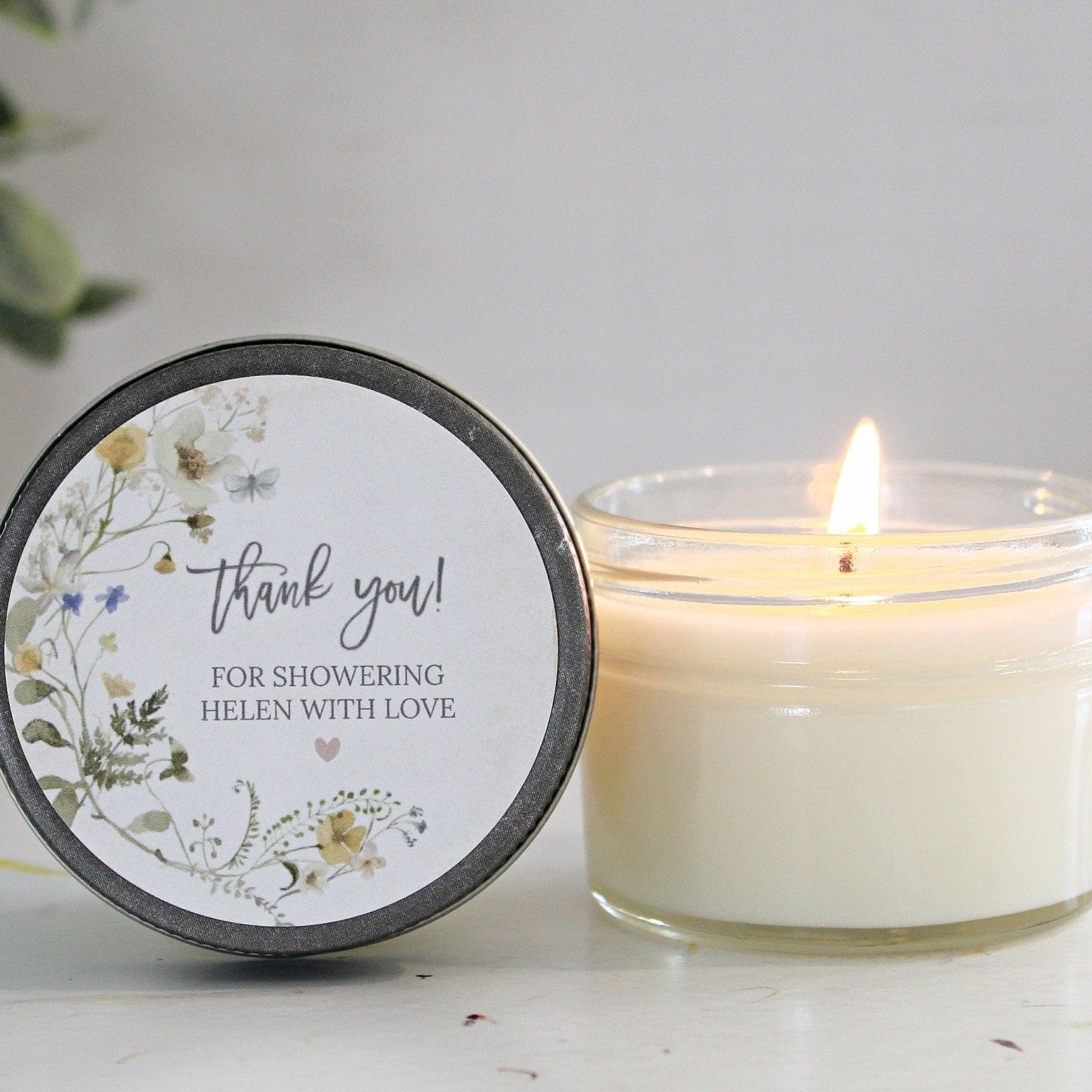 Wildflower Bridal Shower Favor Candles - The Dancing Wick