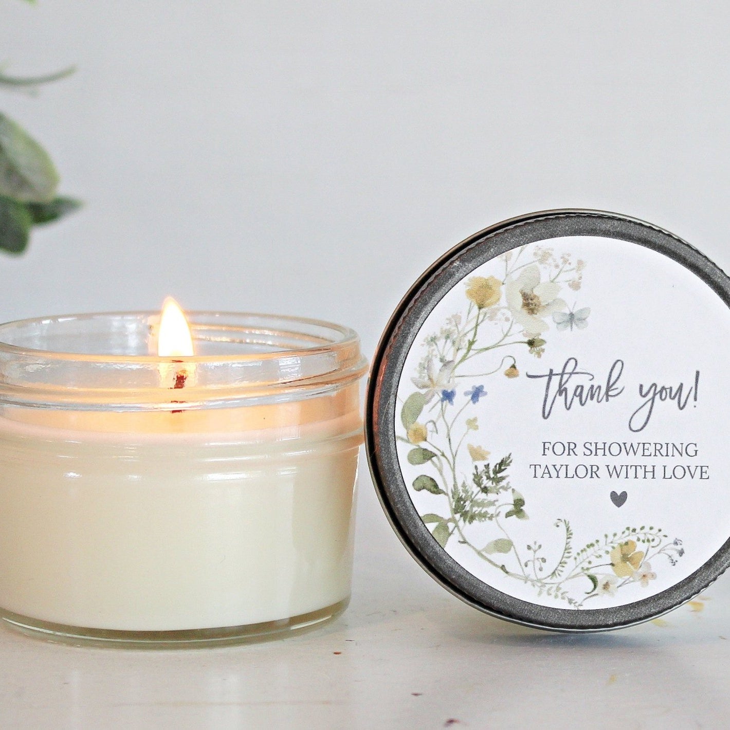 Wildflower Bridal Shower Favor Candles - The Dancing Wick