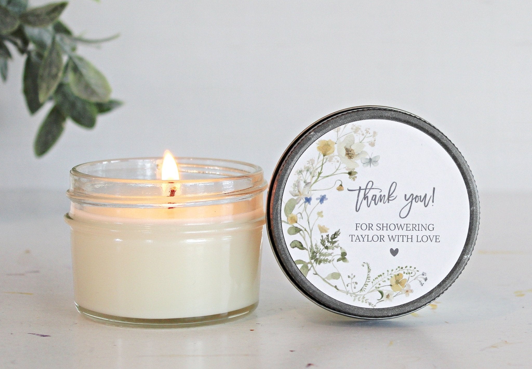 Wildflower Bridal Shower Favor Candles - The Dancing Wick