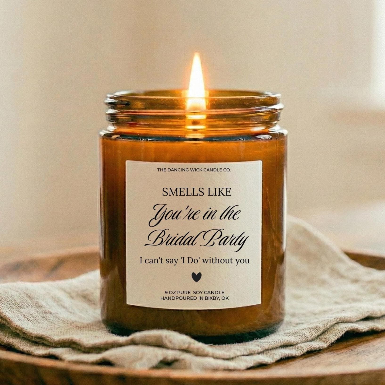 Will You Be My Bridesmaid Amber Candle - The Dancing Wick