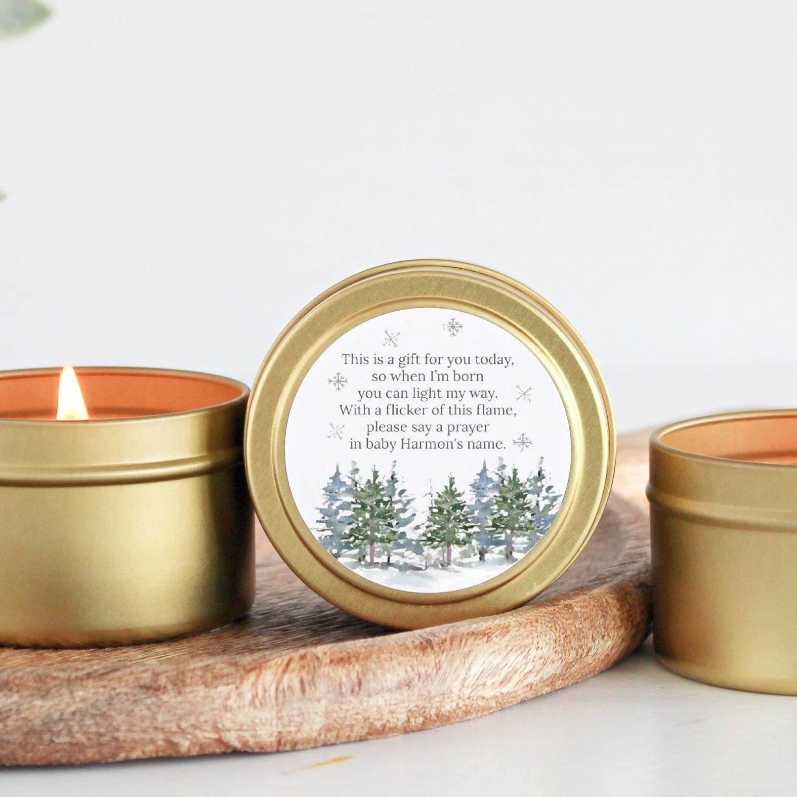 Winter Baby Shower Tins - Set of 10 - The Dancing Wick