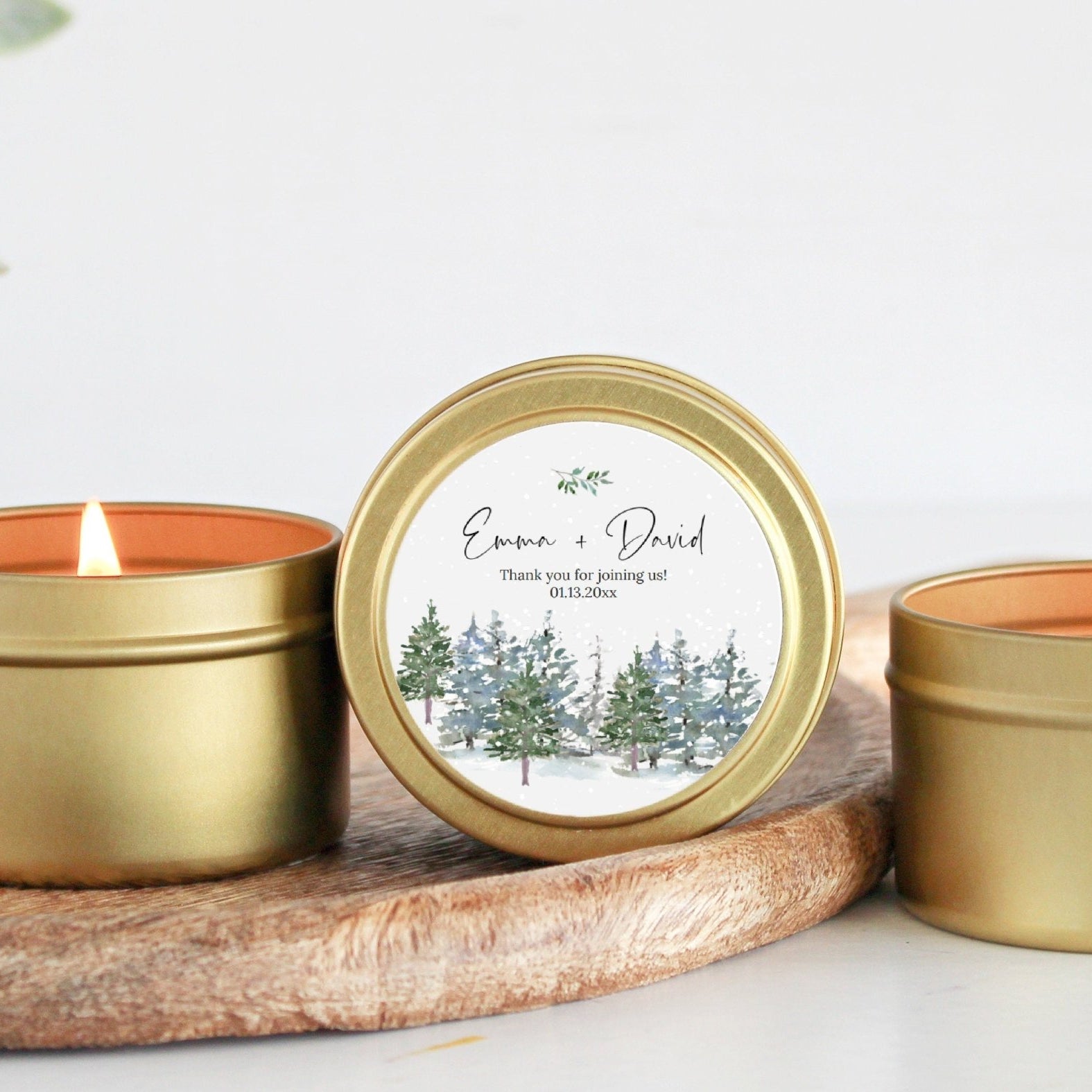 Winter Wedding Tins - Set Of 10 - The Dancing Wick