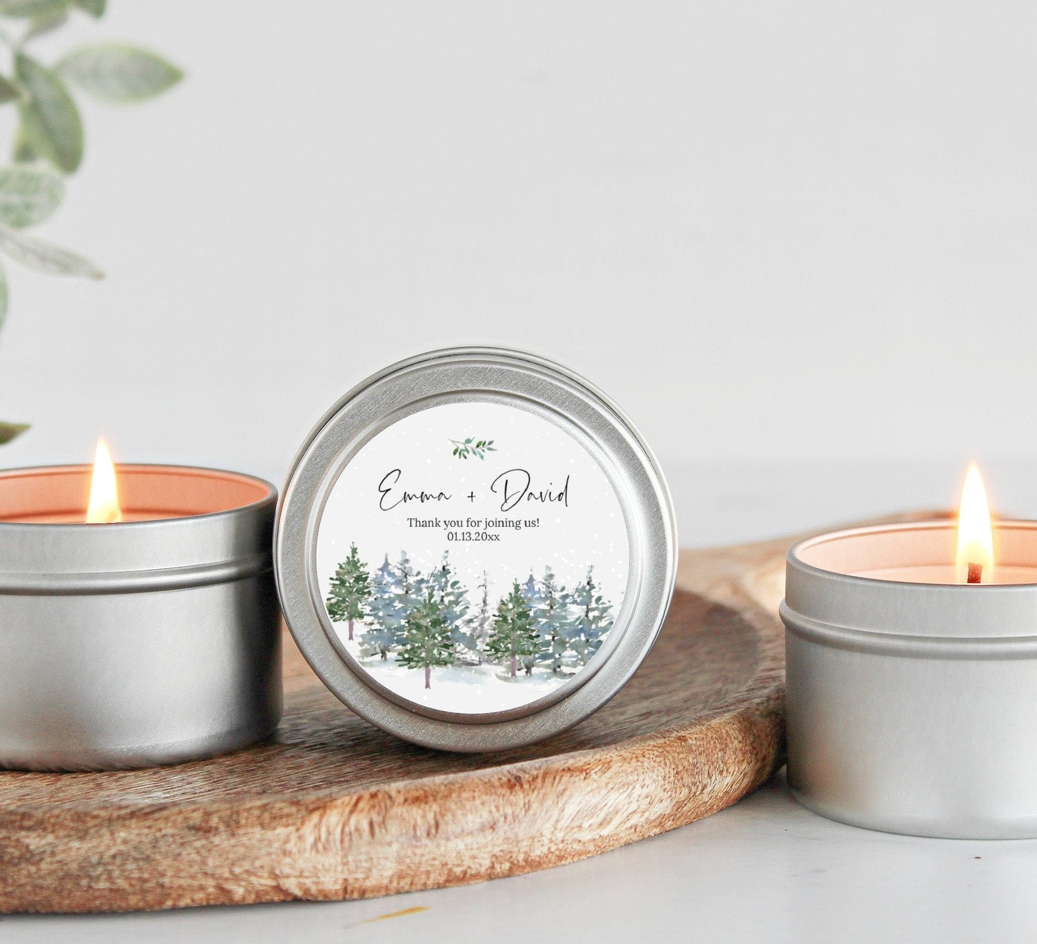 Winter Wedding Tins - Set Of 10 - The Dancing Wick