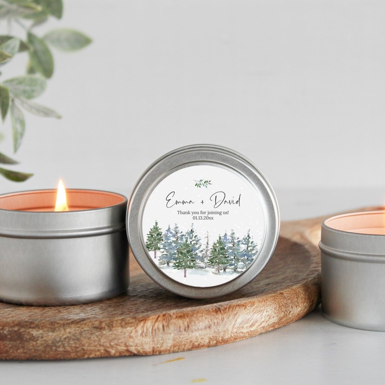 Winter Wedding Tins - Set Of 10 - The Dancing Wick