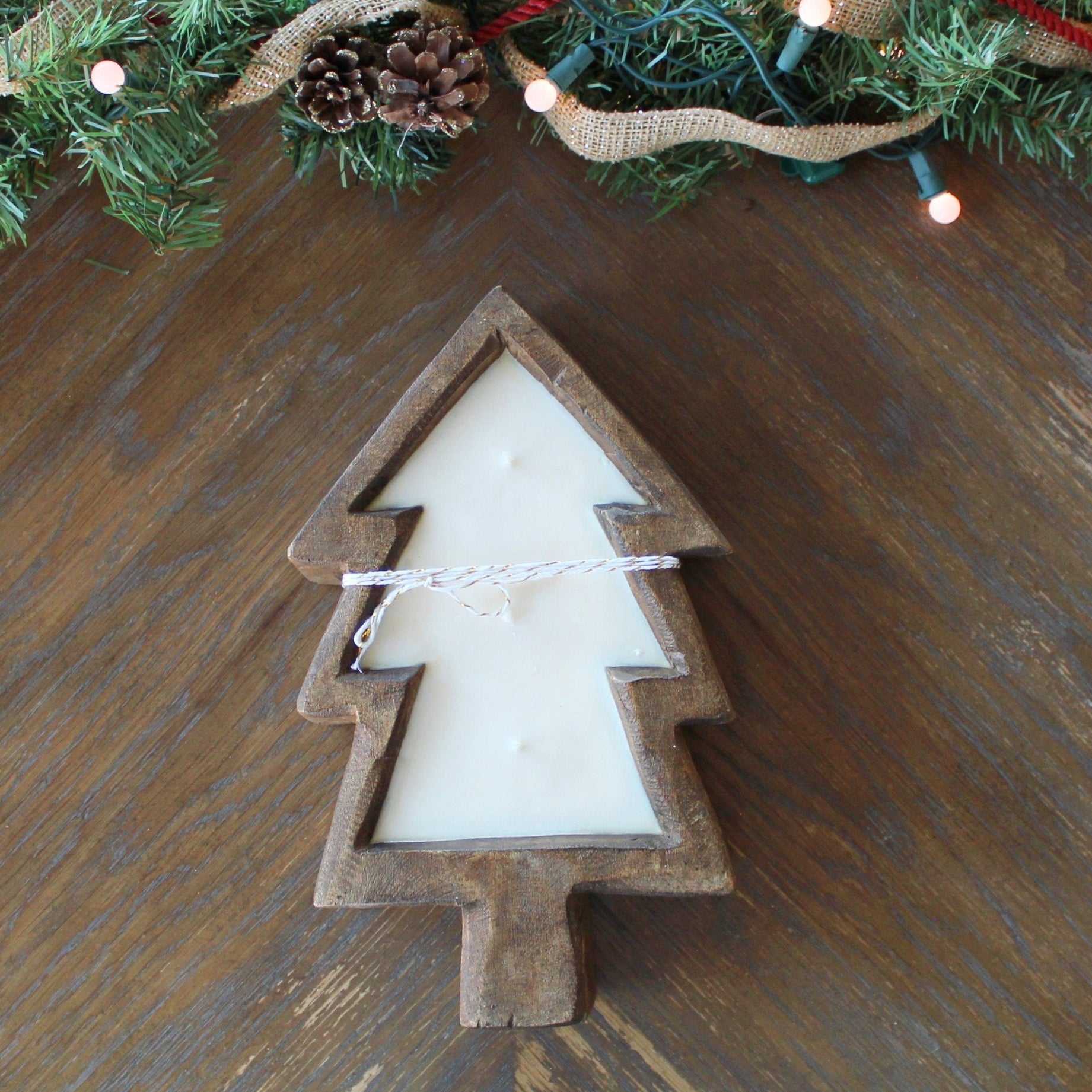 Wood Christmas Wood Bowl Candle - The Dancing Wick