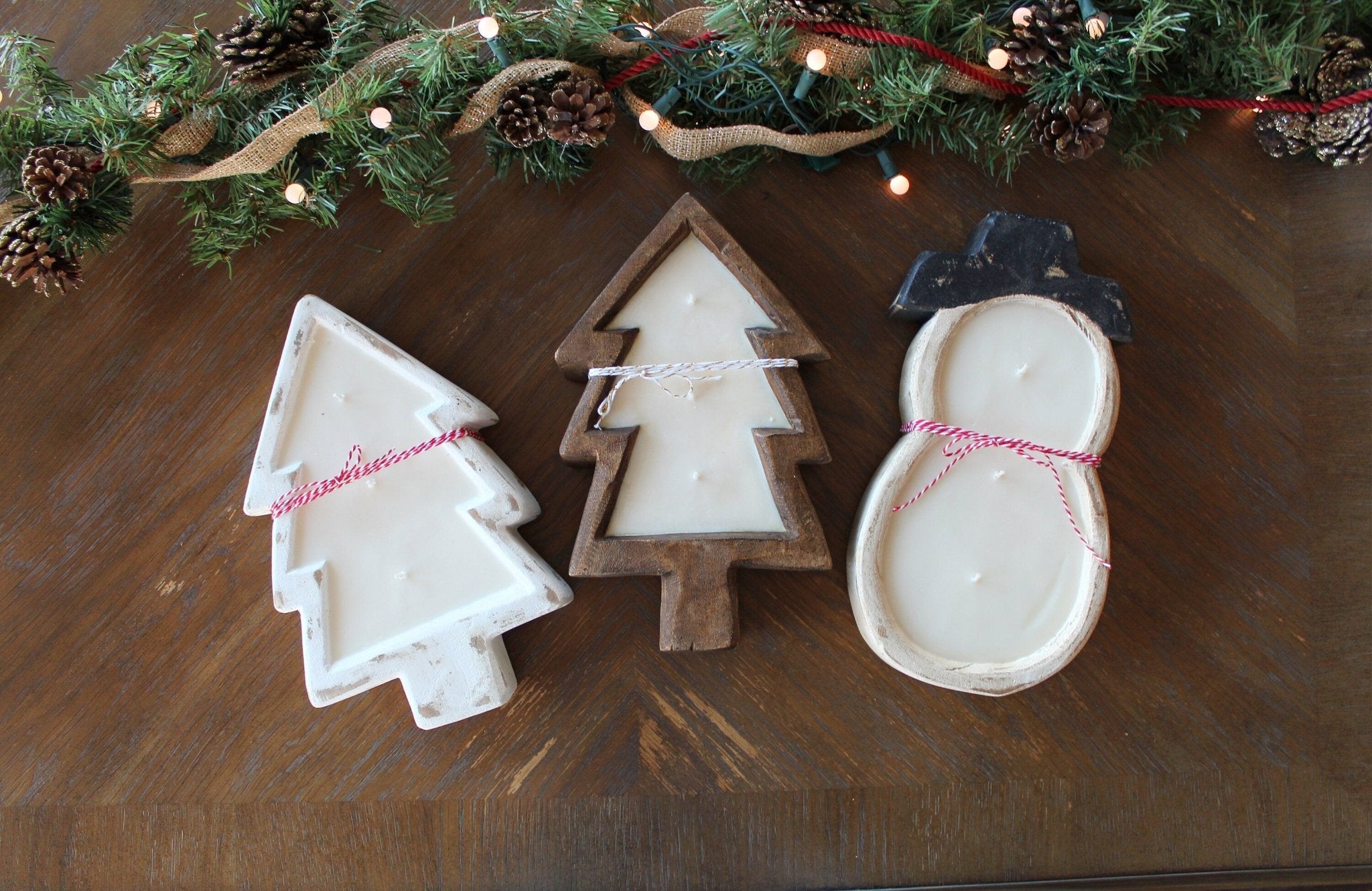 Wood Christmas Wood Bowl Candle - The Dancing Wick