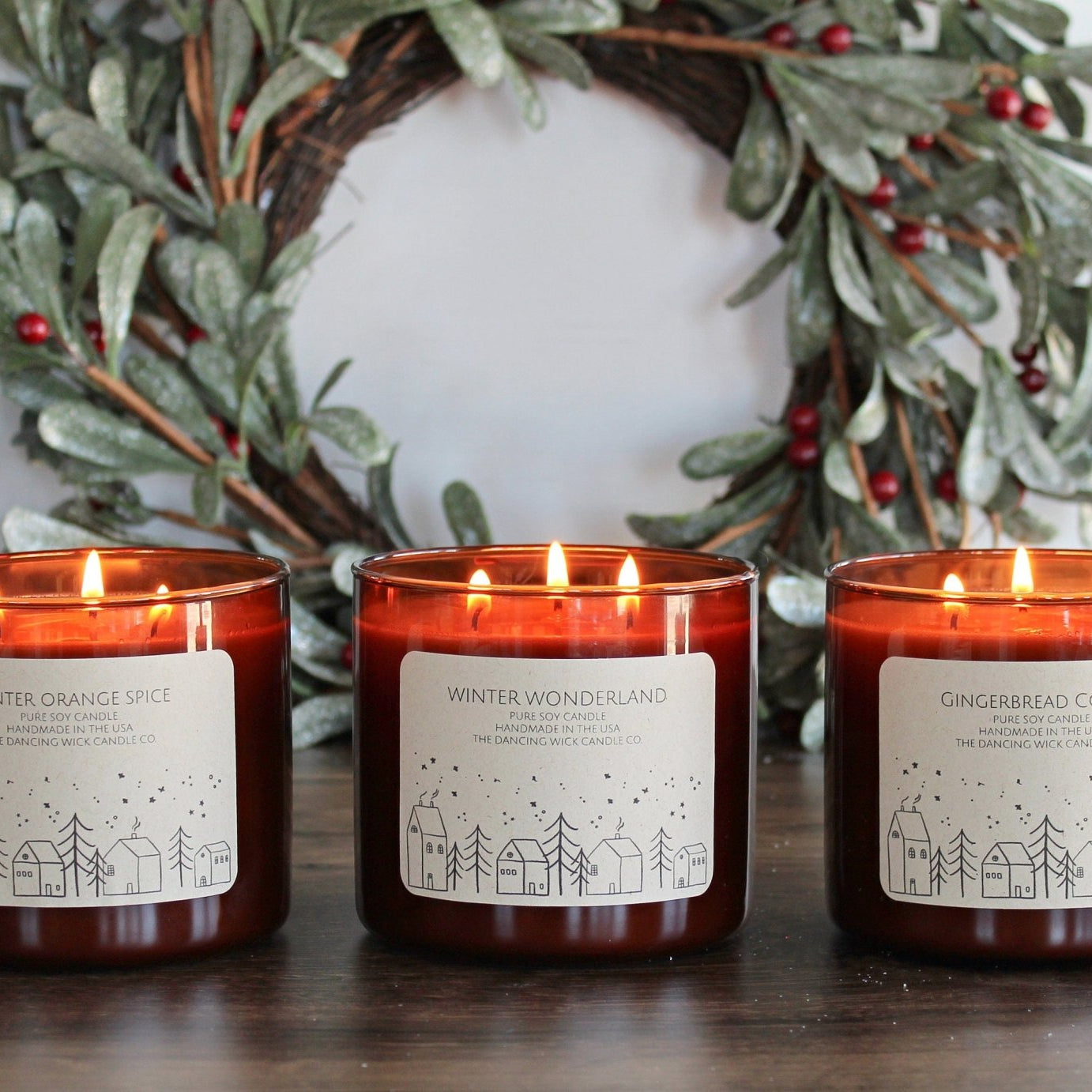 3 Wick Christmas Tumbler Candle - The Dancing Wick