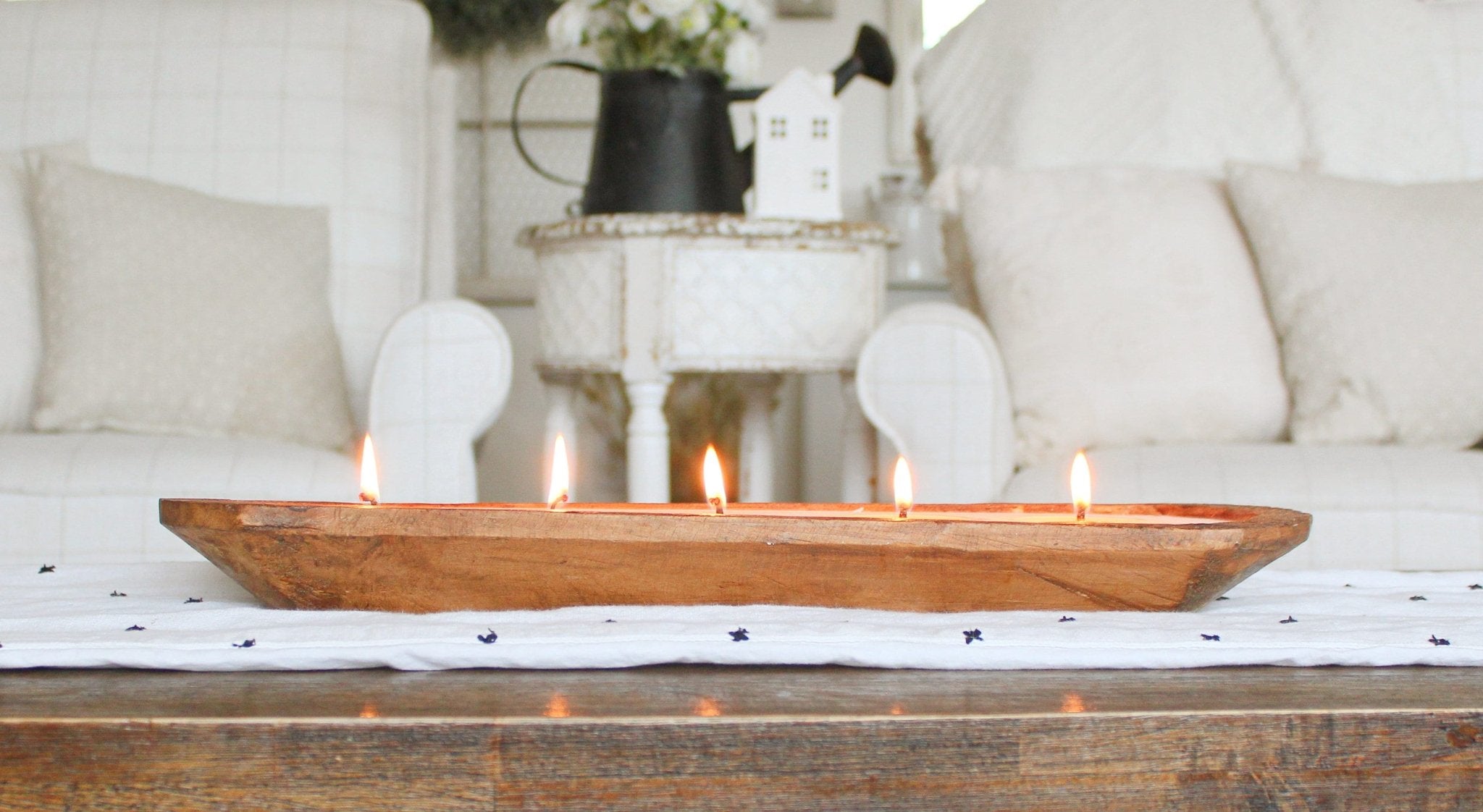 5 Wick Wood Bowl Soy Candle - The Dancing Wick