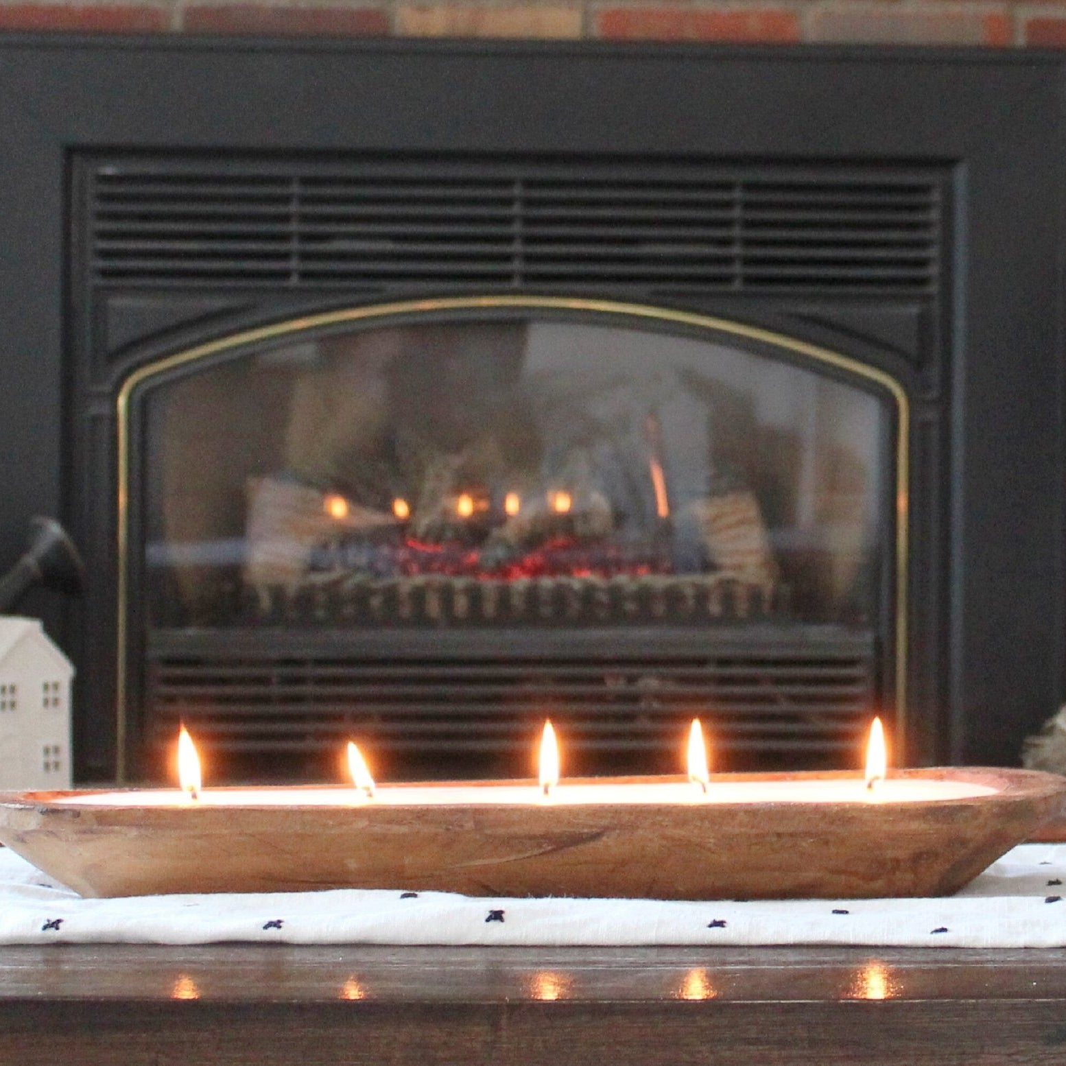 5 Wick Wood Bowl Soy Candle - The Dancing Wick