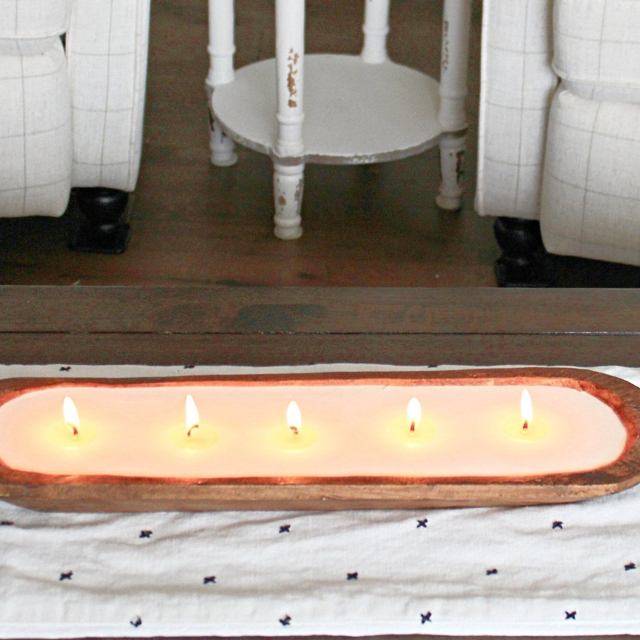 5 Wick Wood Bowl Soy Candle - The Dancing Wick