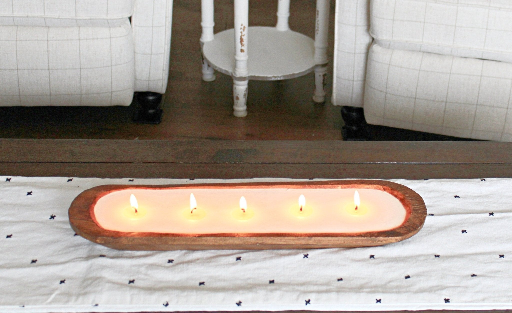 5 Wick Wood Bowl Soy Candle - The Dancing Wick