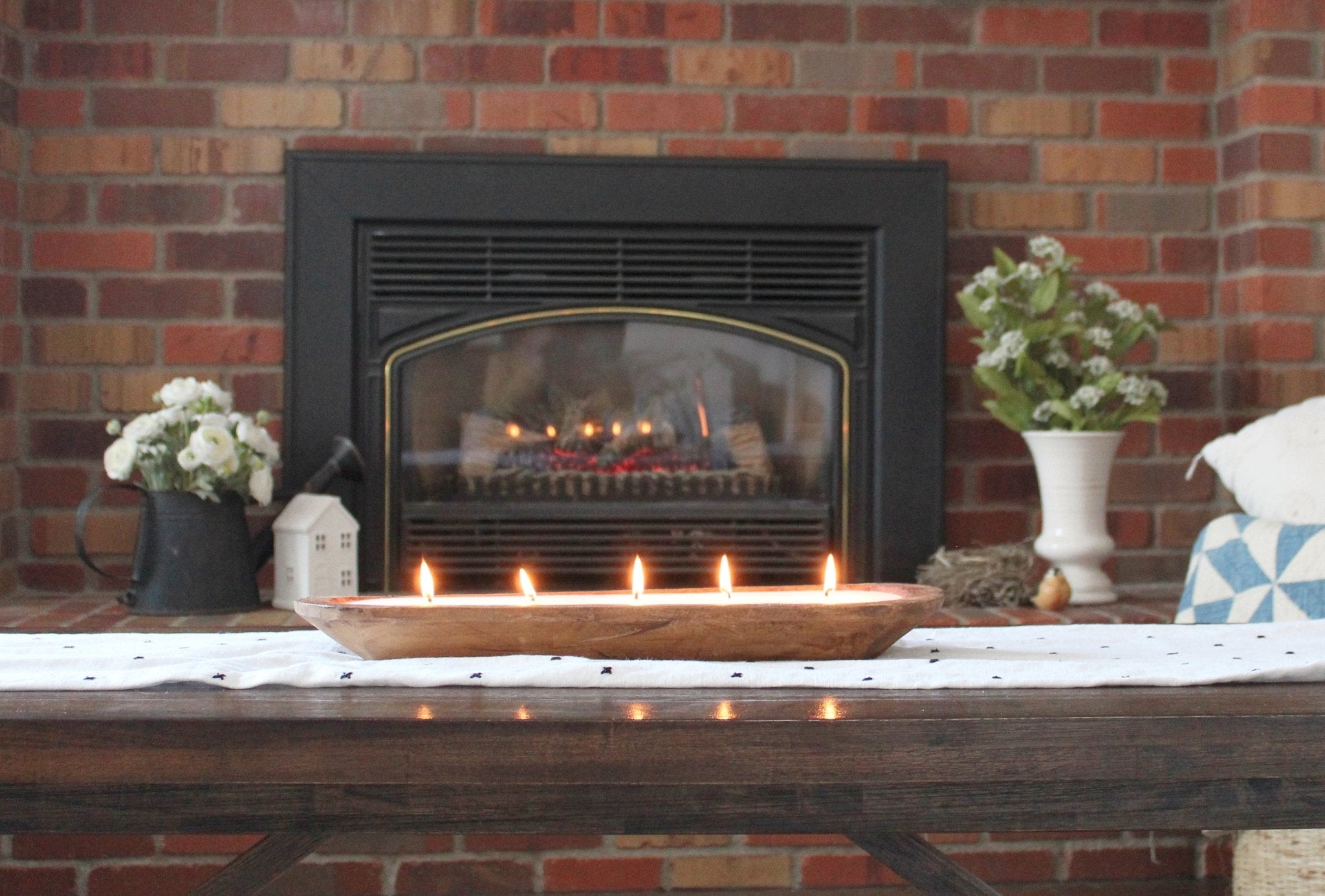 5 Wick Wood Bowl Soy Candle - The Dancing Wick