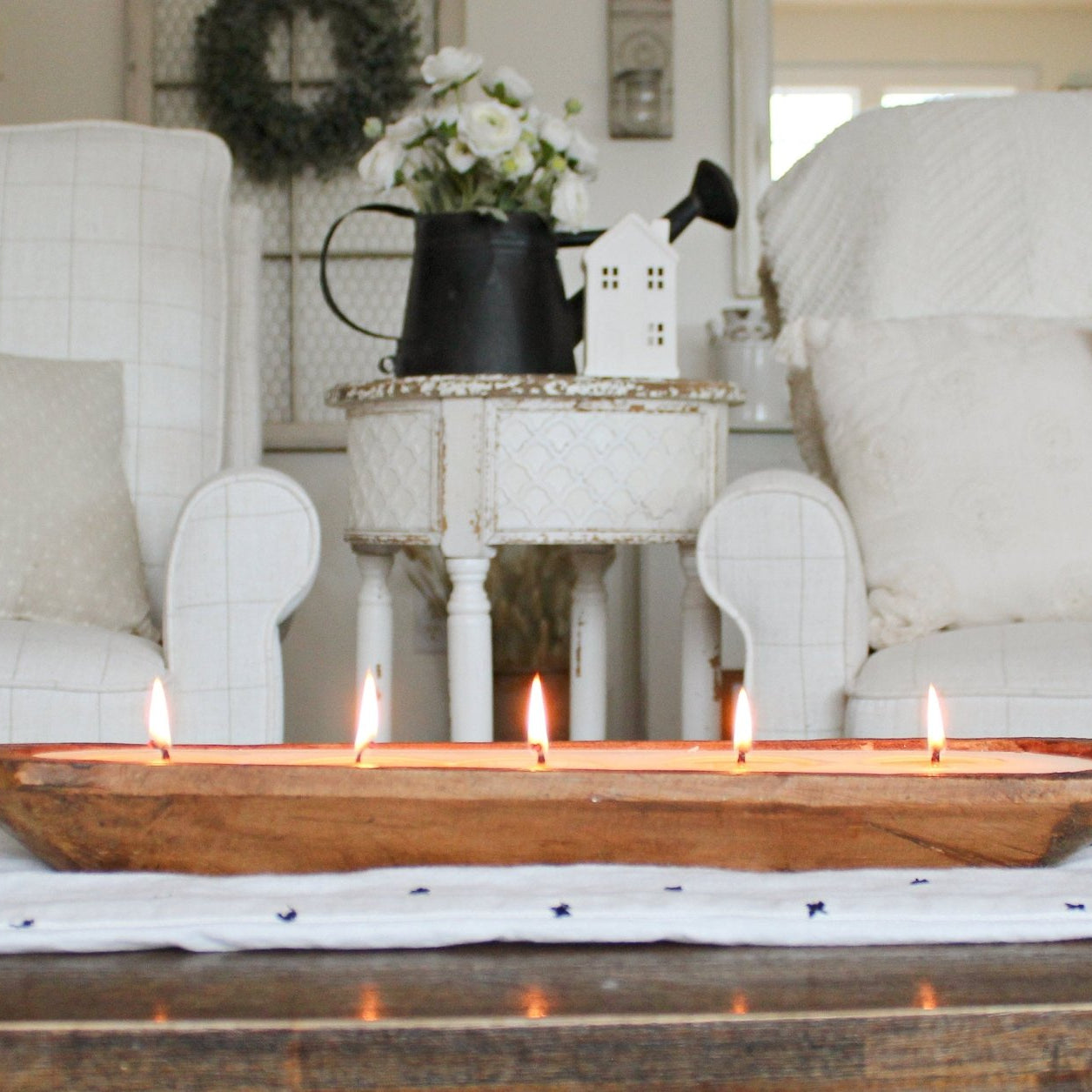 5 Wick Wood Bowl Soy Candle - The Dancing Wick