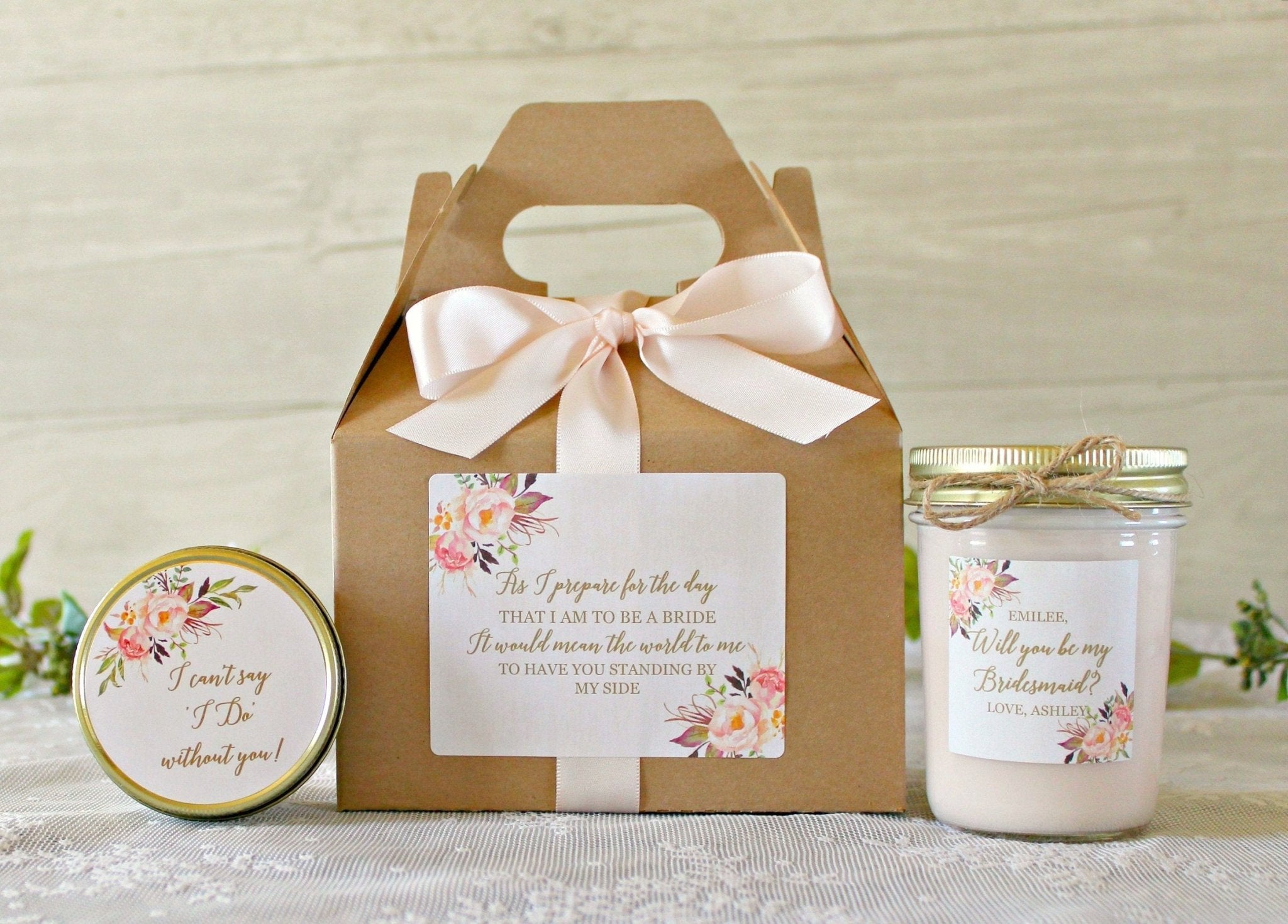 Blush Bridesmaid Proposal Box - The Dancing Wick