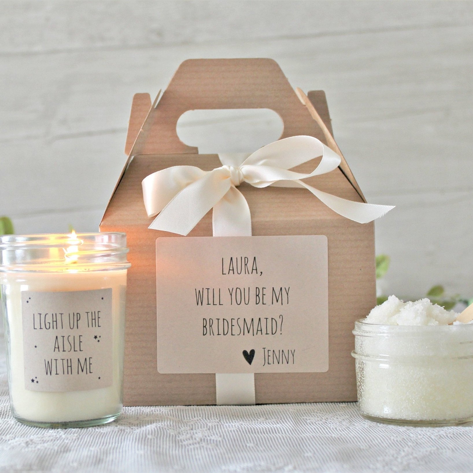 Bridesmaid Proposal Box - Light Up the Aisle - The Dancing Wick