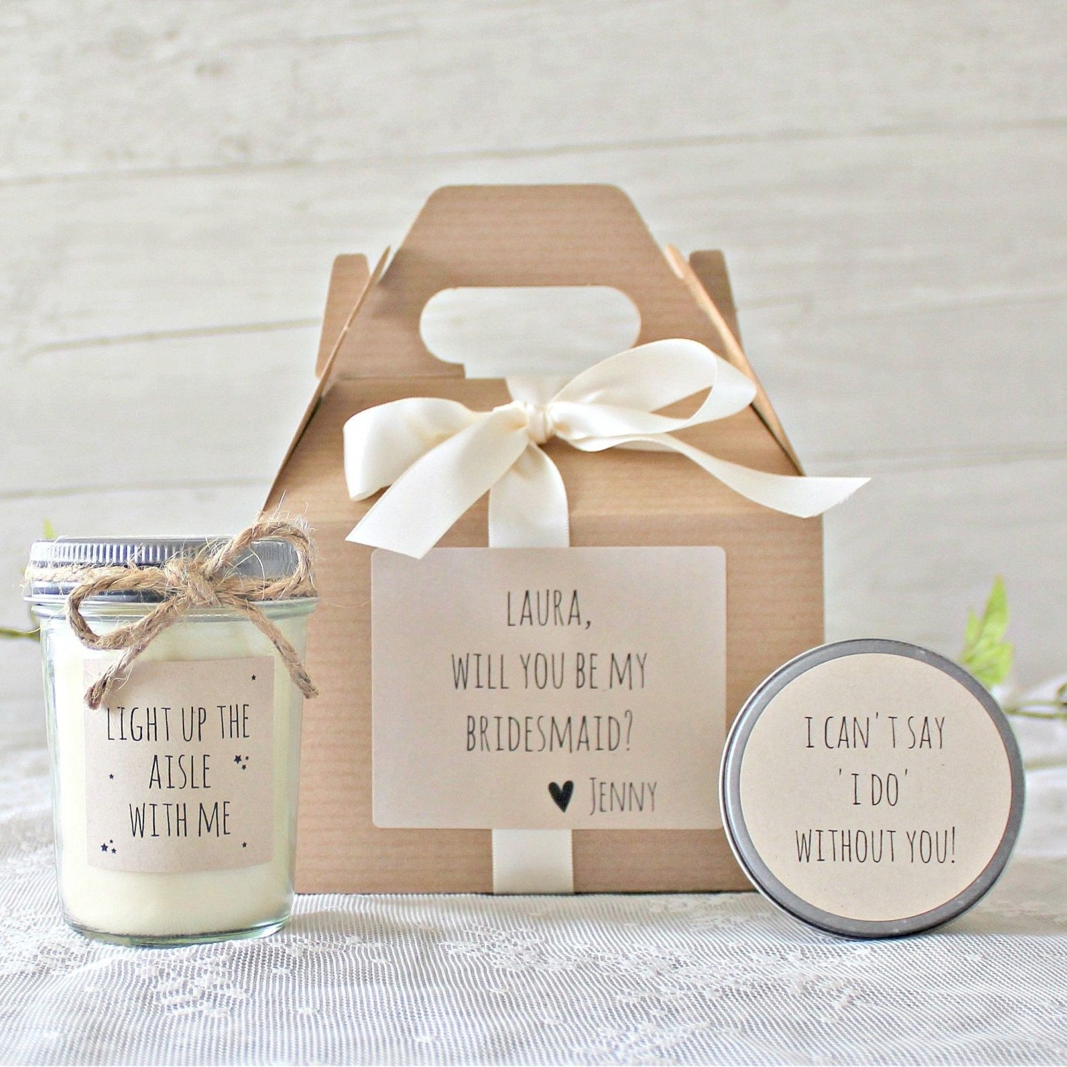 Bridesmaid Proposal Box - Light Up the Aisle - The Dancing Wick
