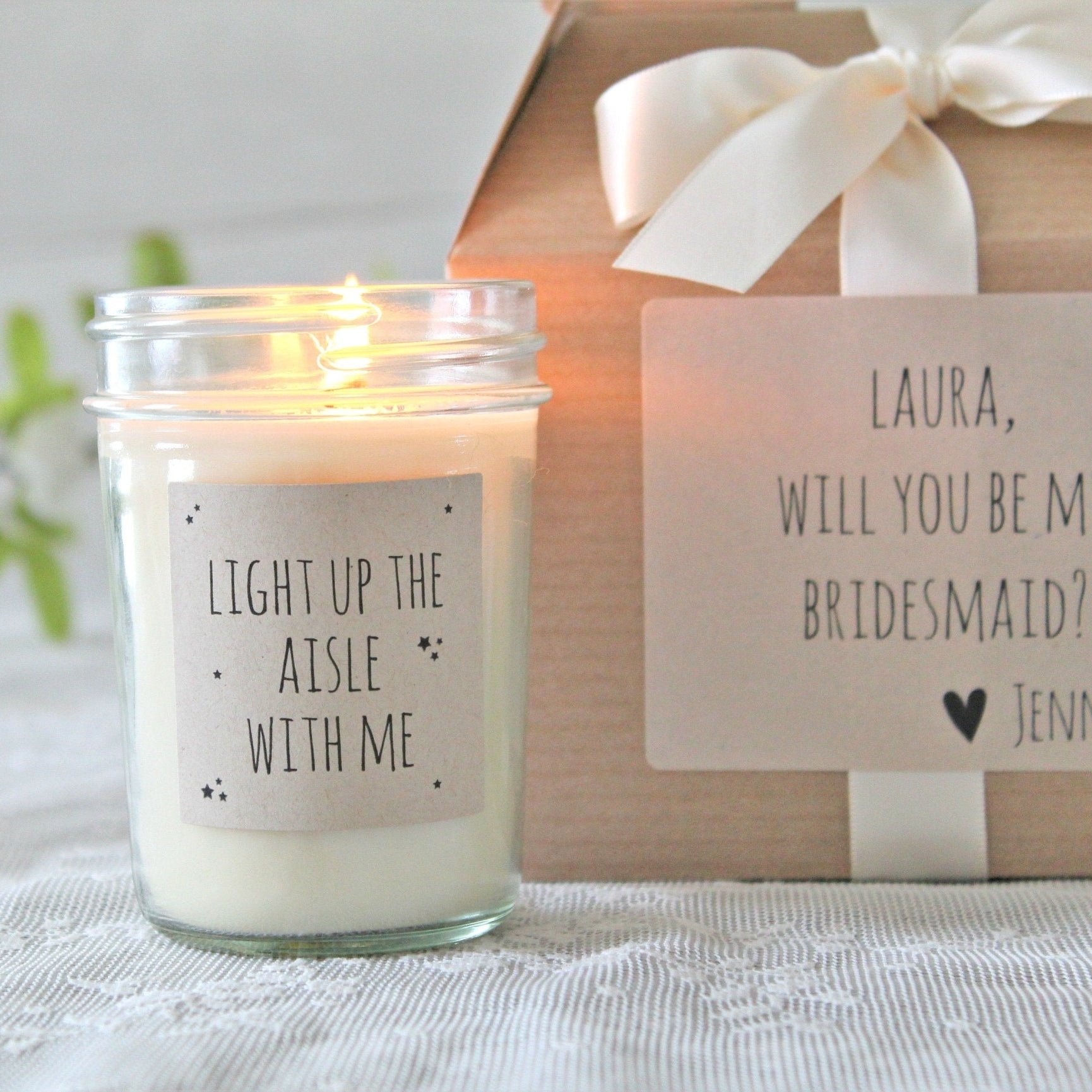 Bridesmaid Proposal Box - Light Up the Aisle - The Dancing Wick