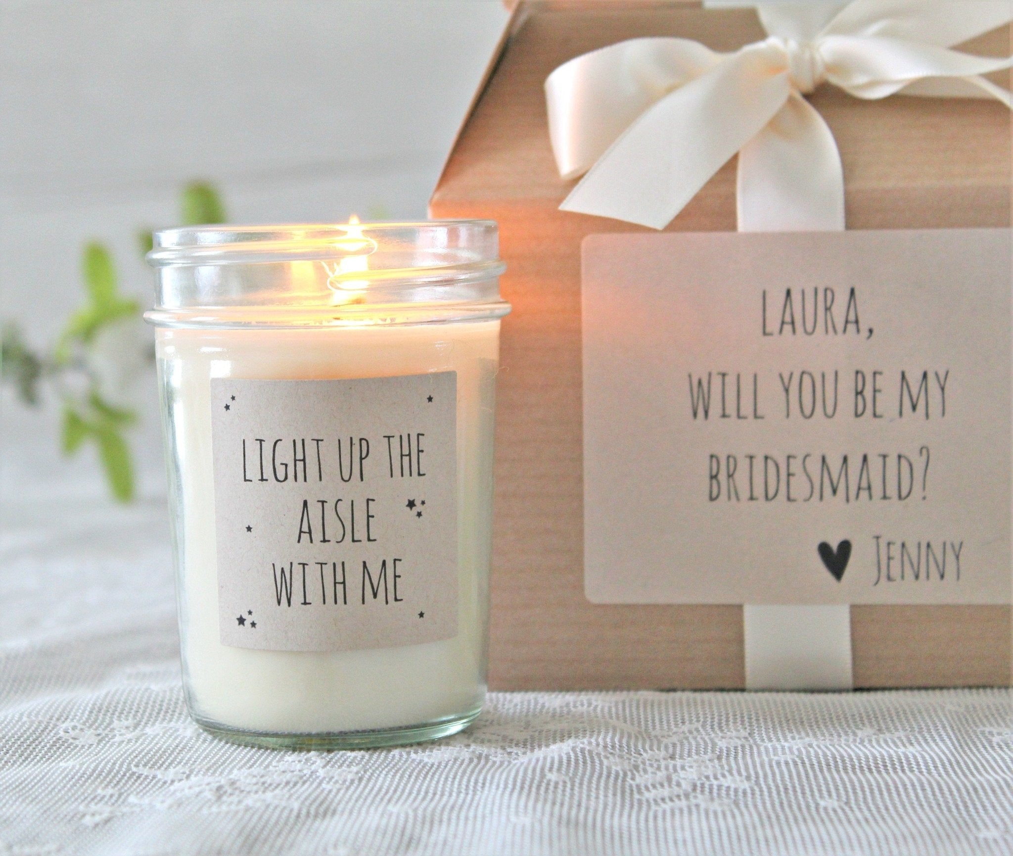 Bridesmaid Proposal Box - Light Up the Aisle - The Dancing Wick