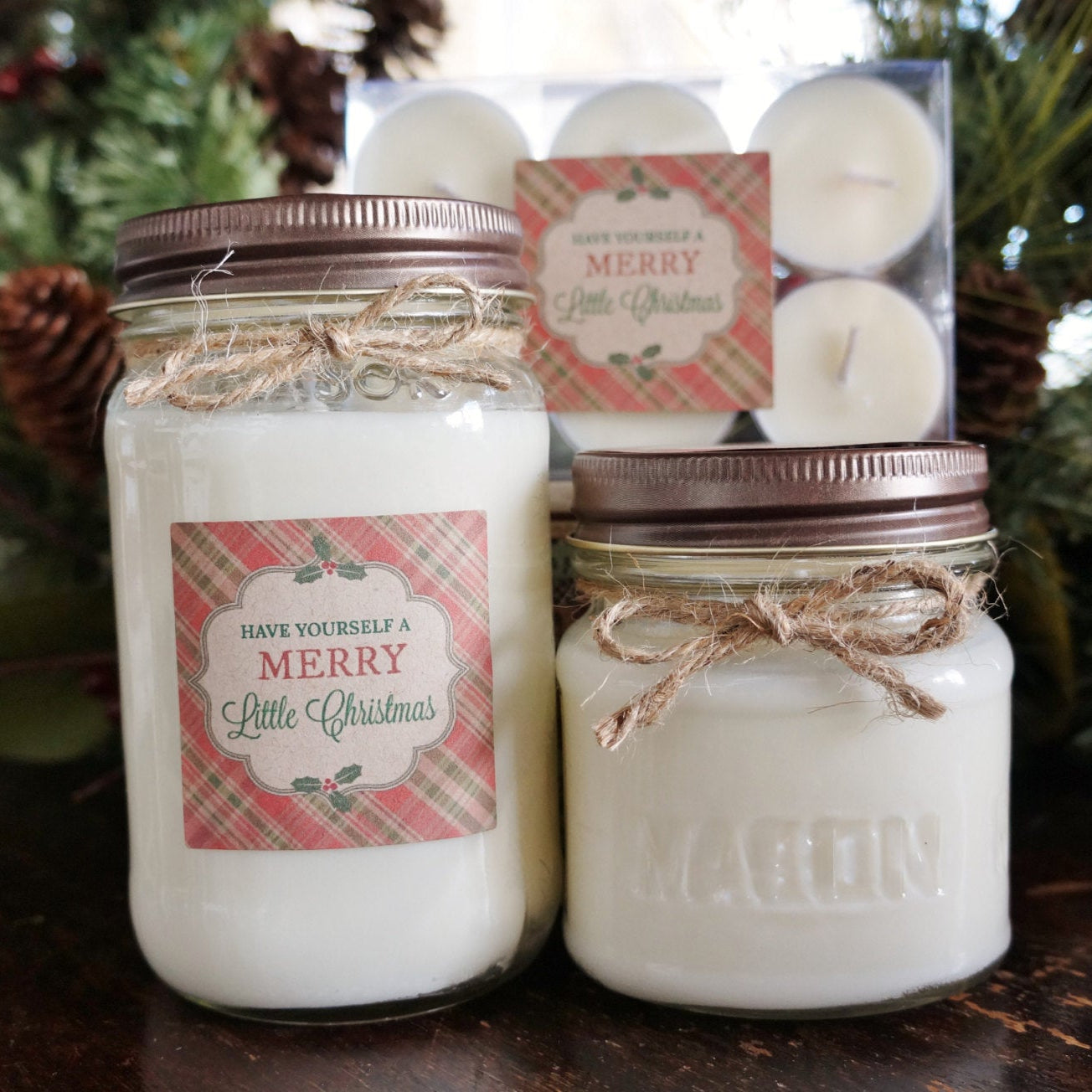 Candle Plaid Christmas Gift Set - The Dancing Wick