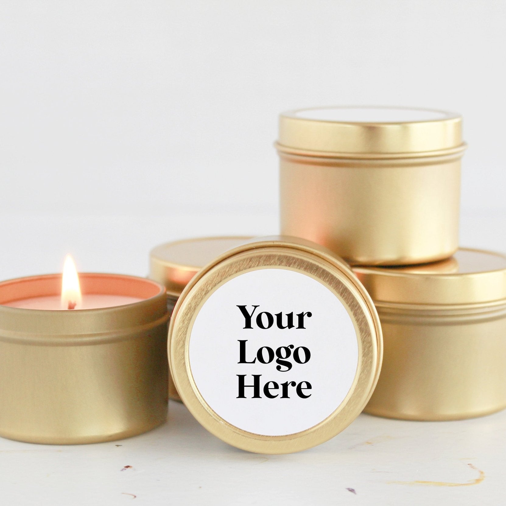 Corporate Logo Tins - Set of 10 - The Dancing Wick