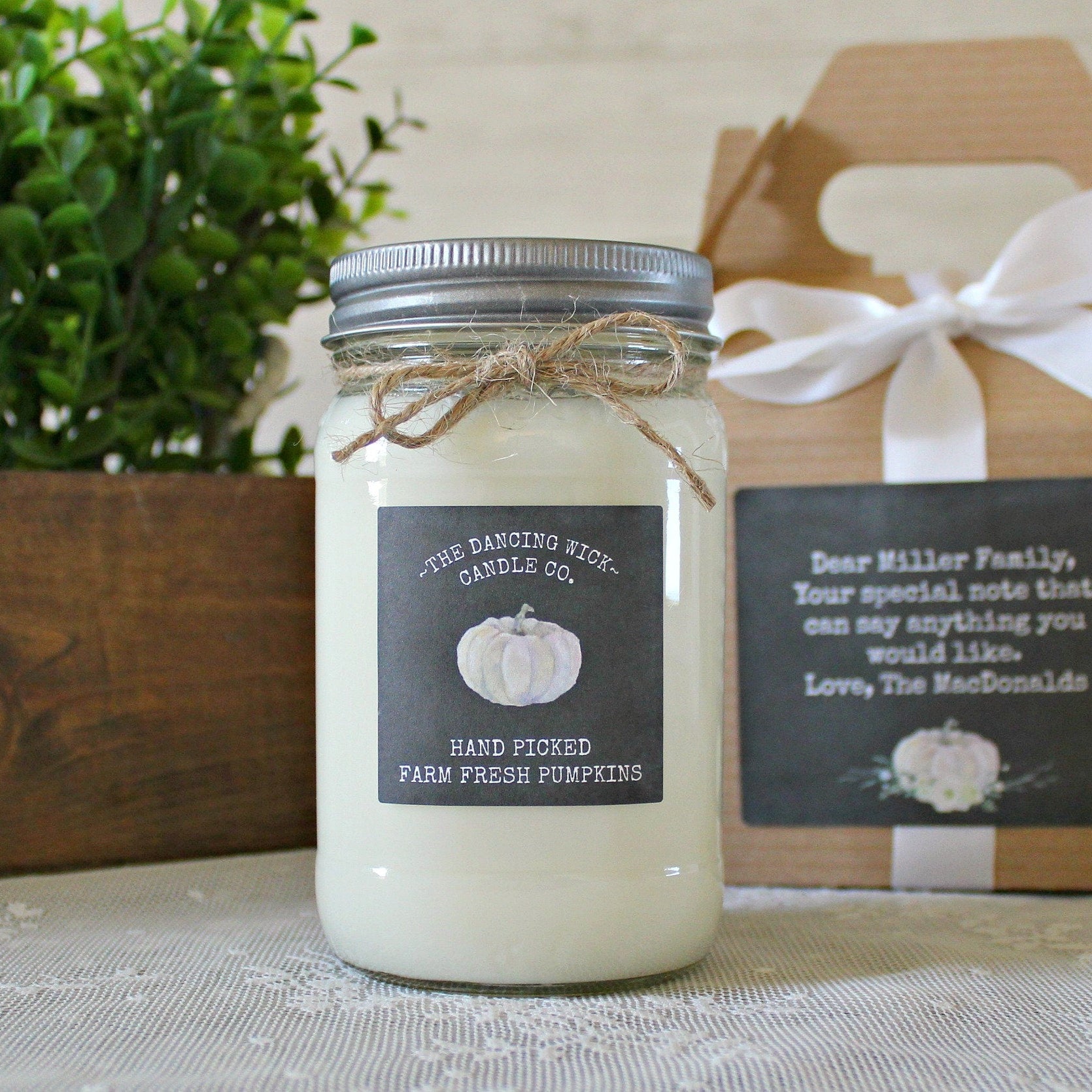 Fall White Pumpkin Candle - The Dancing Wick