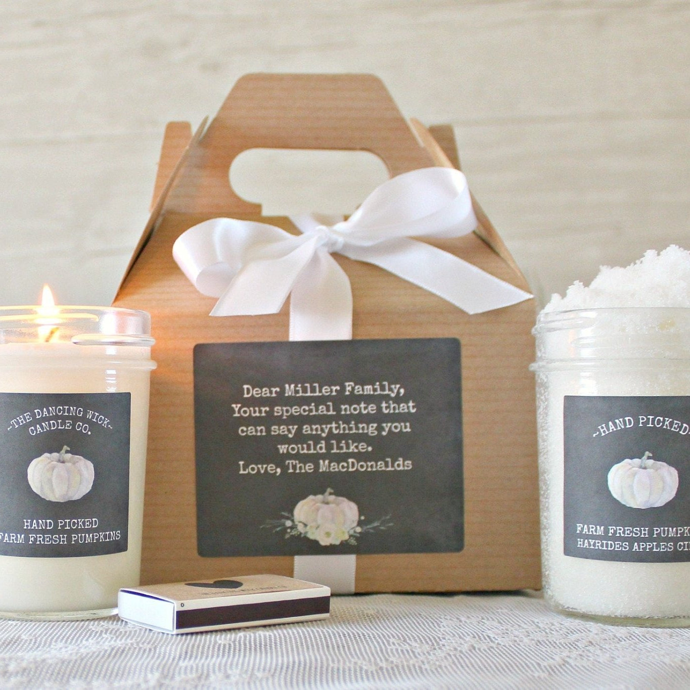 Fall White Pumpkin Gift Box - The Dancing Wick
