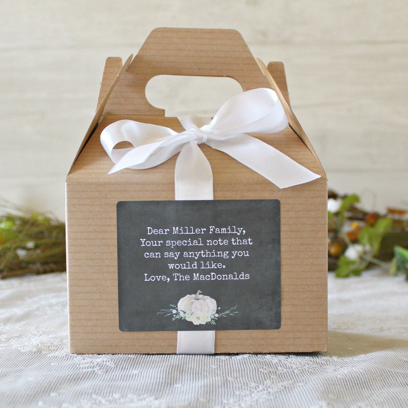 Fall White Pumpkin Gift Box - The Dancing Wick