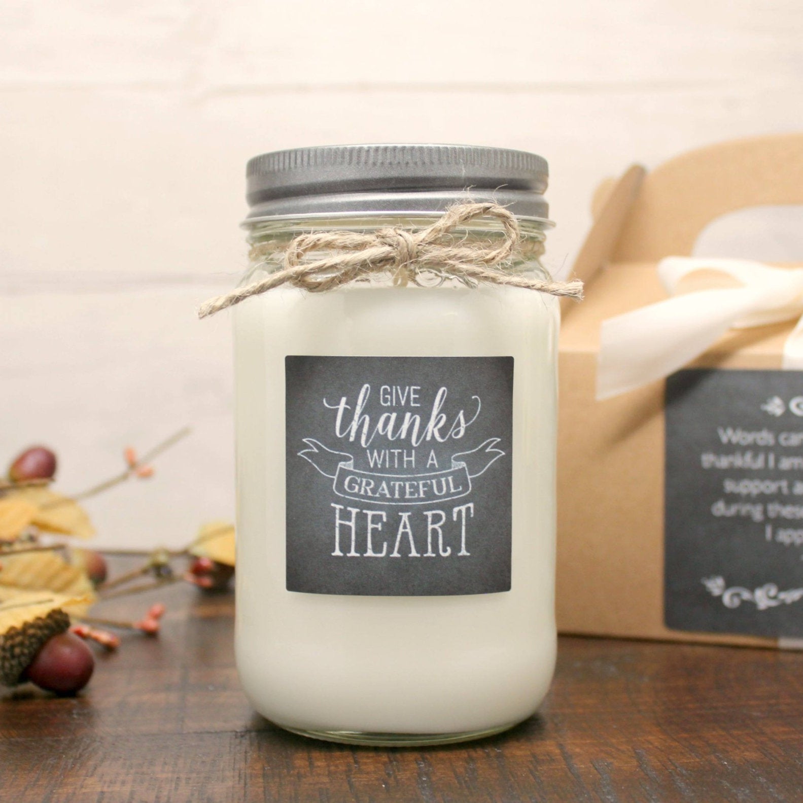 Give Thanks with a Grateful Heart Candle - The Dancing Wick