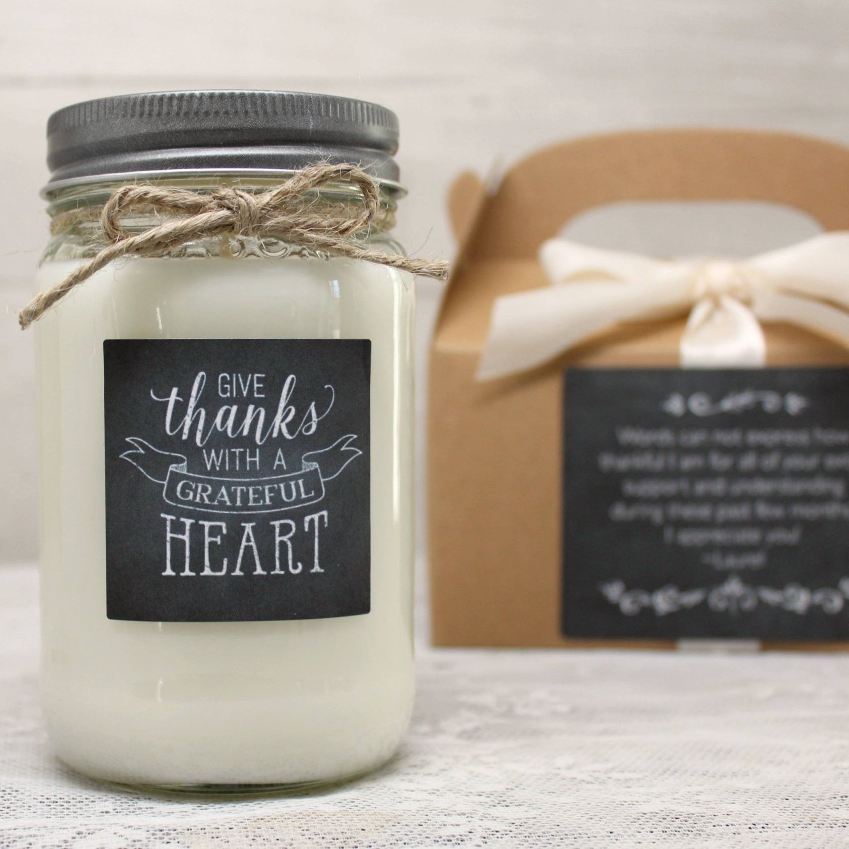 Give Thanks with a Grateful Heart Candle - The Dancing Wick