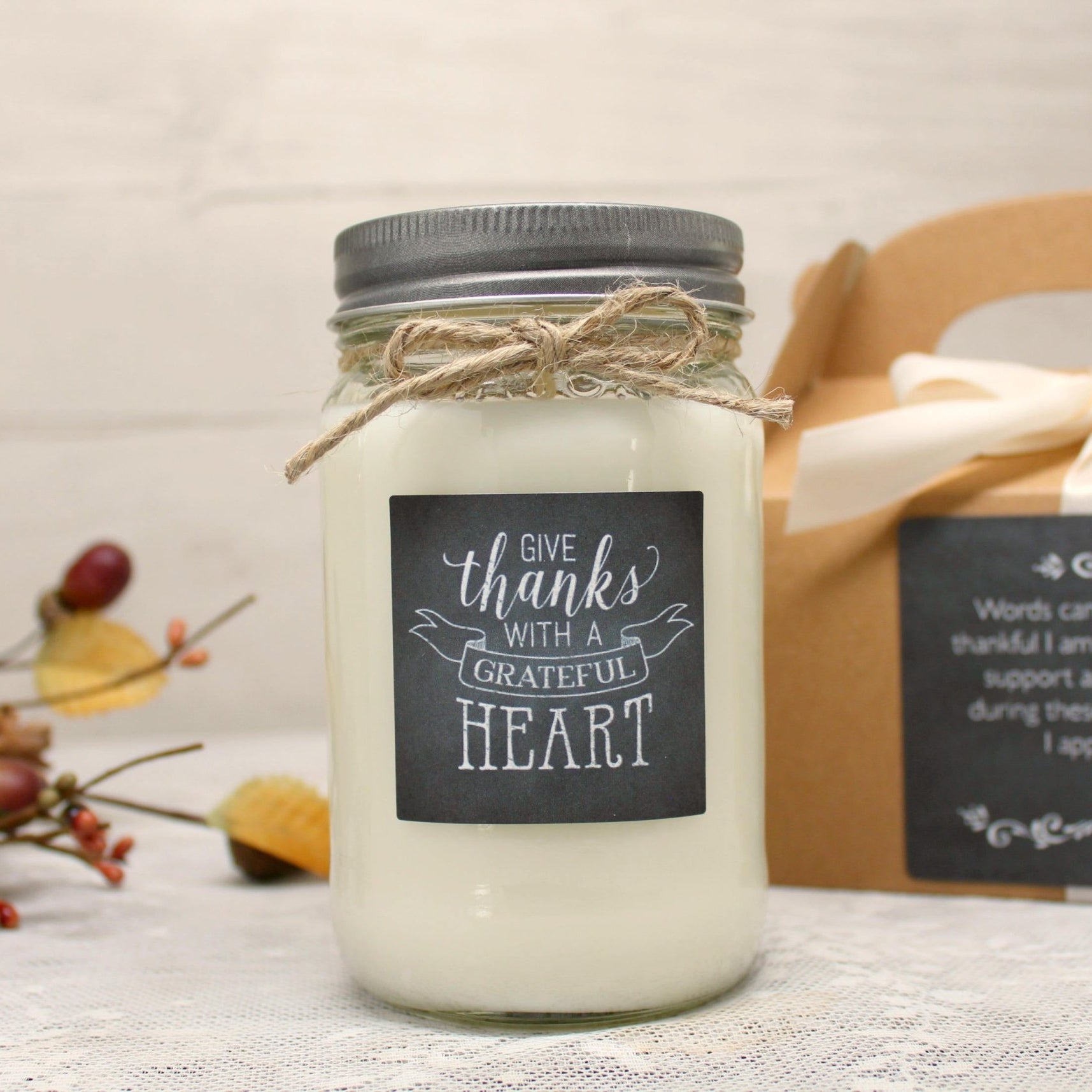 Give Thanks with a Grateful Heart Candle - The Dancing Wick