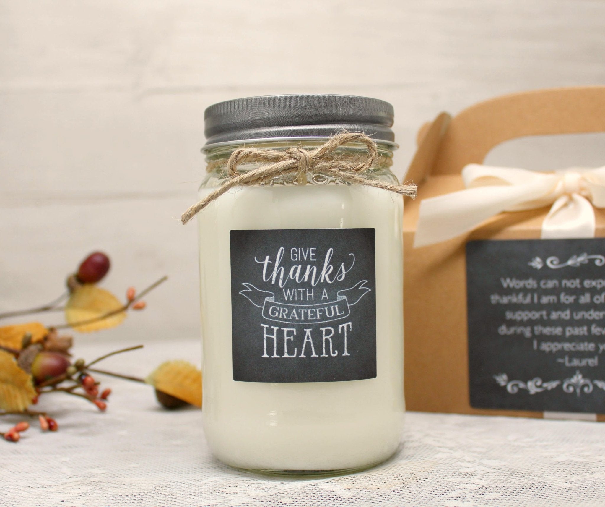 Give Thanks with a Grateful Heart Candle - The Dancing Wick