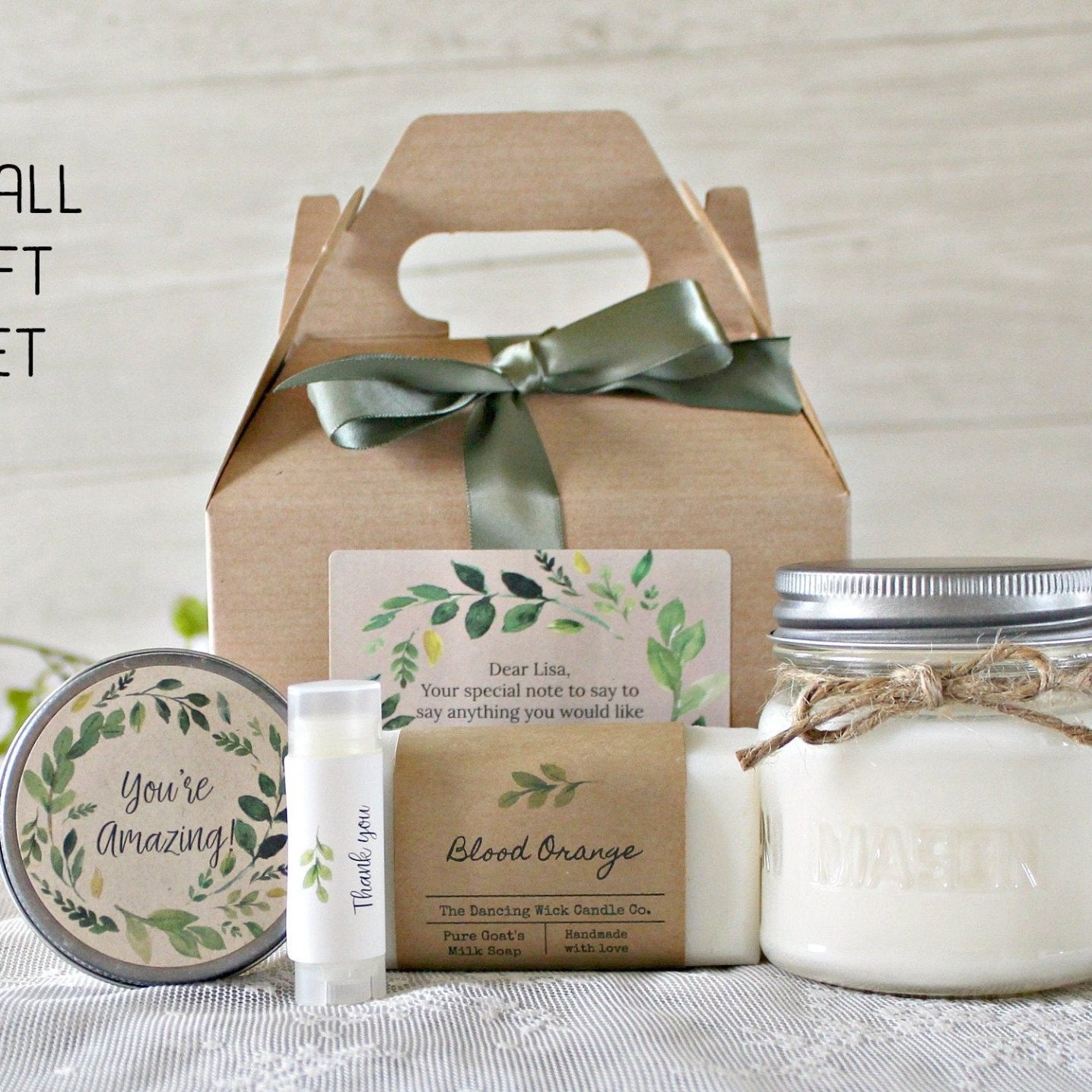 Greenery Thank you gift box - The Dancing Wick