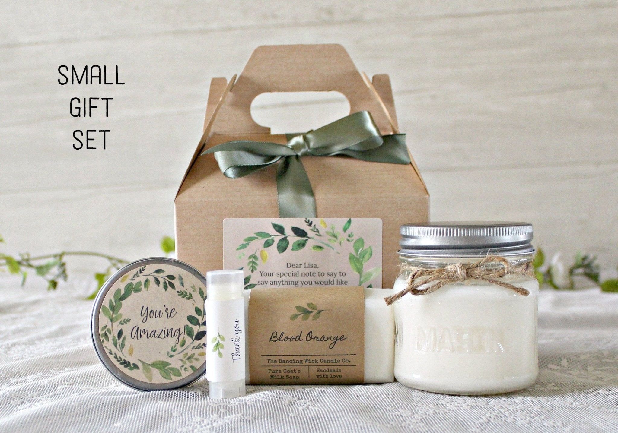 Greenery Thank you gift box - The Dancing Wick
