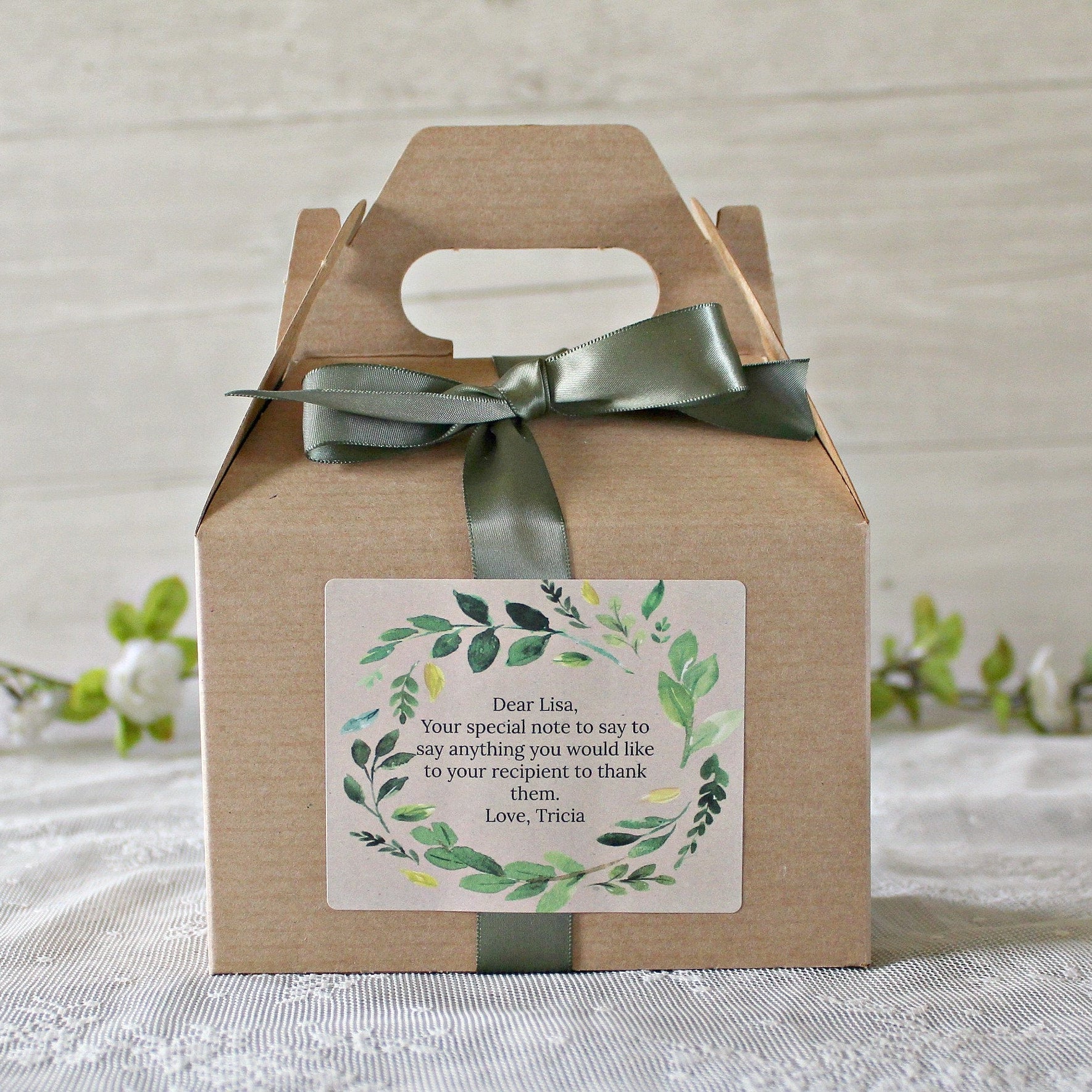 Greenery Thank you gift box - The Dancing Wick