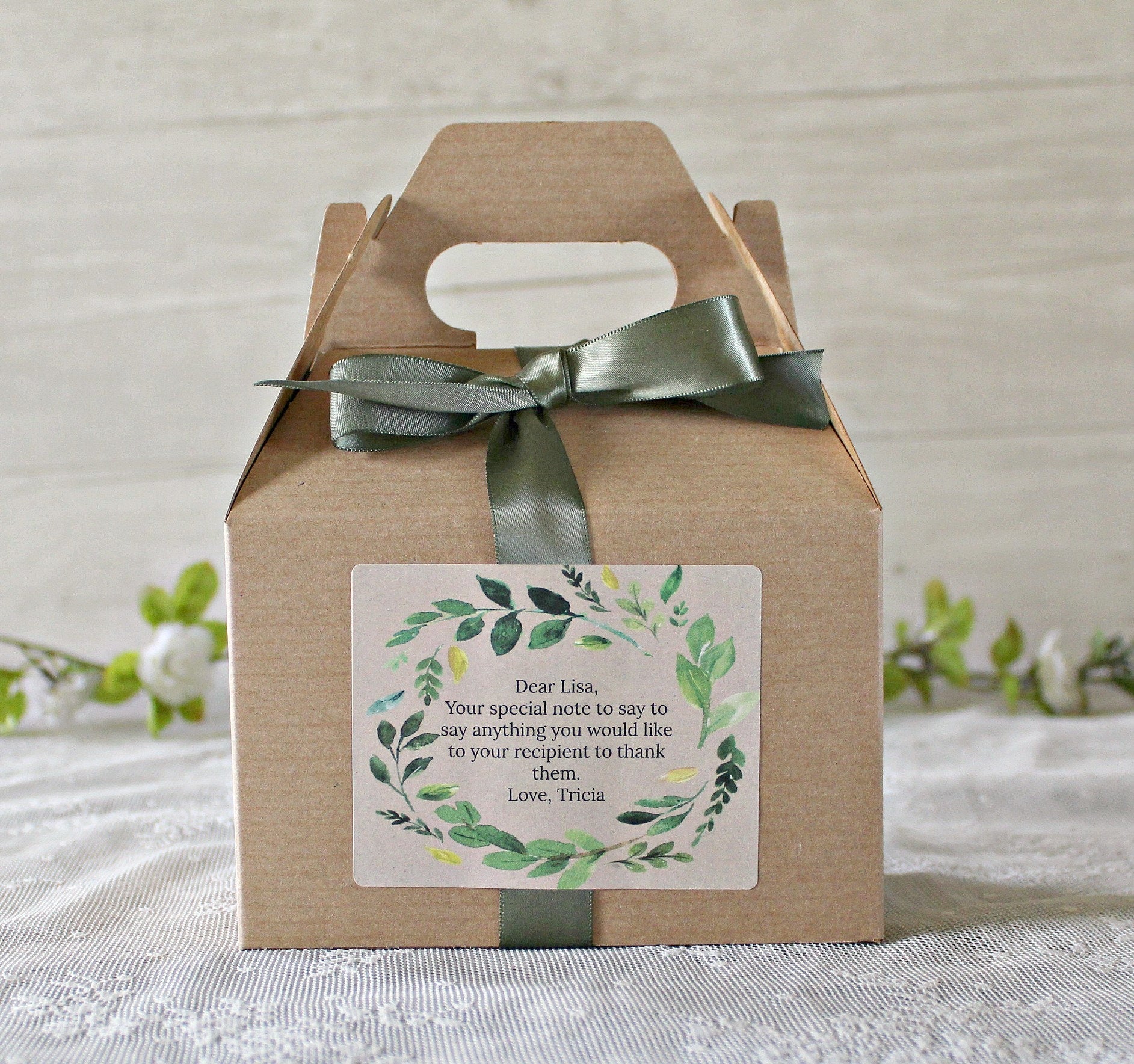 Greenery Thank you gift box - The Dancing Wick