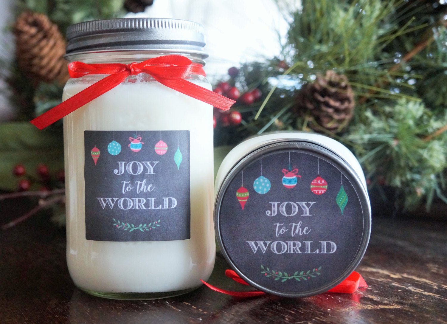 Joy to the World Christmas Candle - The Dancing Wick