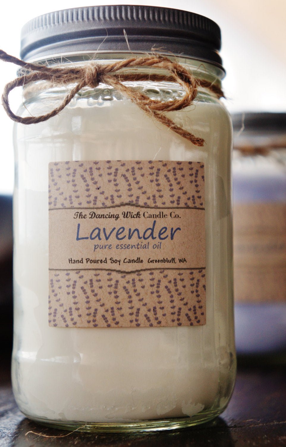 Lavender Pure Essential Oil Soy Candle - The Dancing Wick