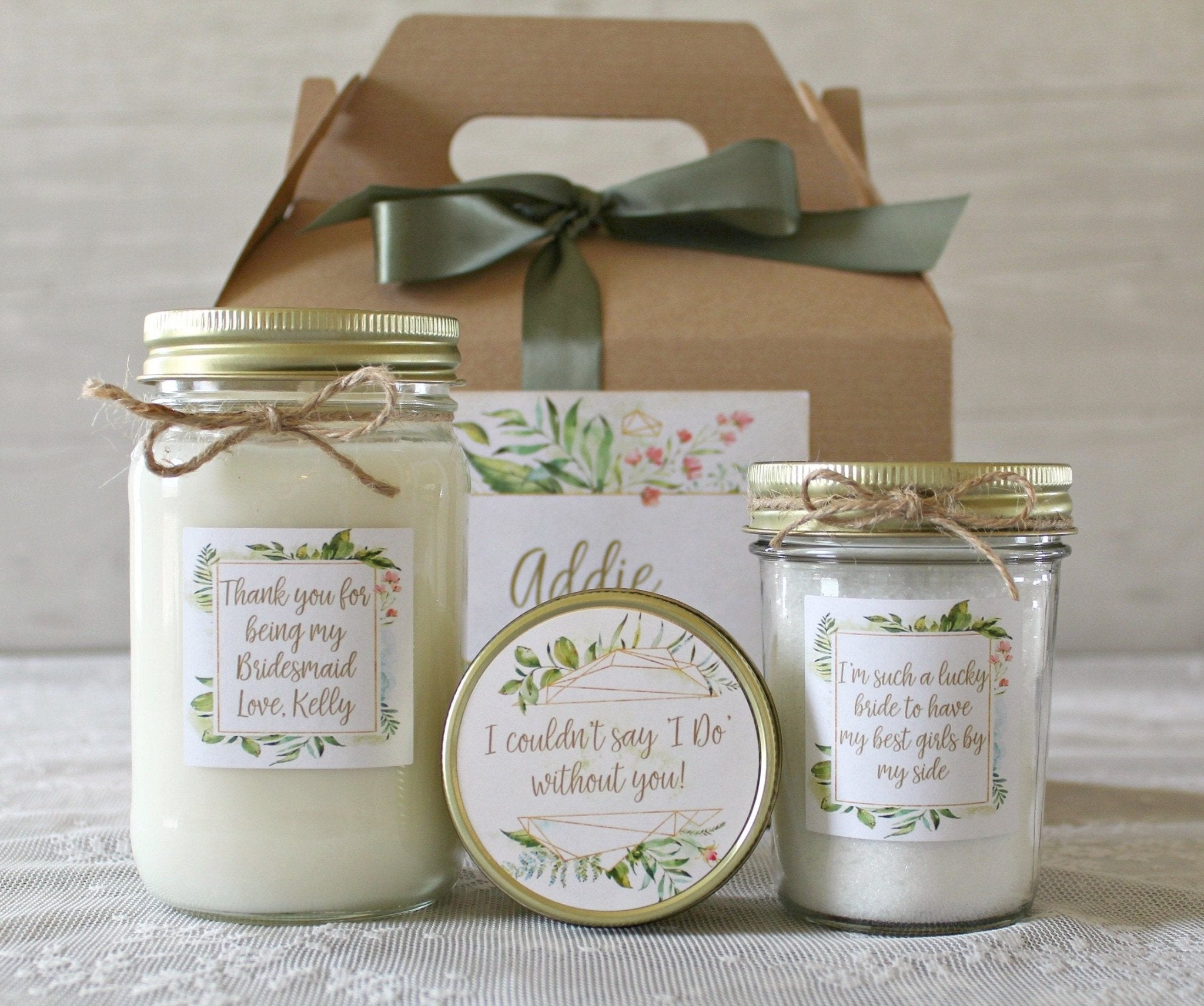 Thank you for being my Bridesmaid Spa Gift Box - The Dancing Wick