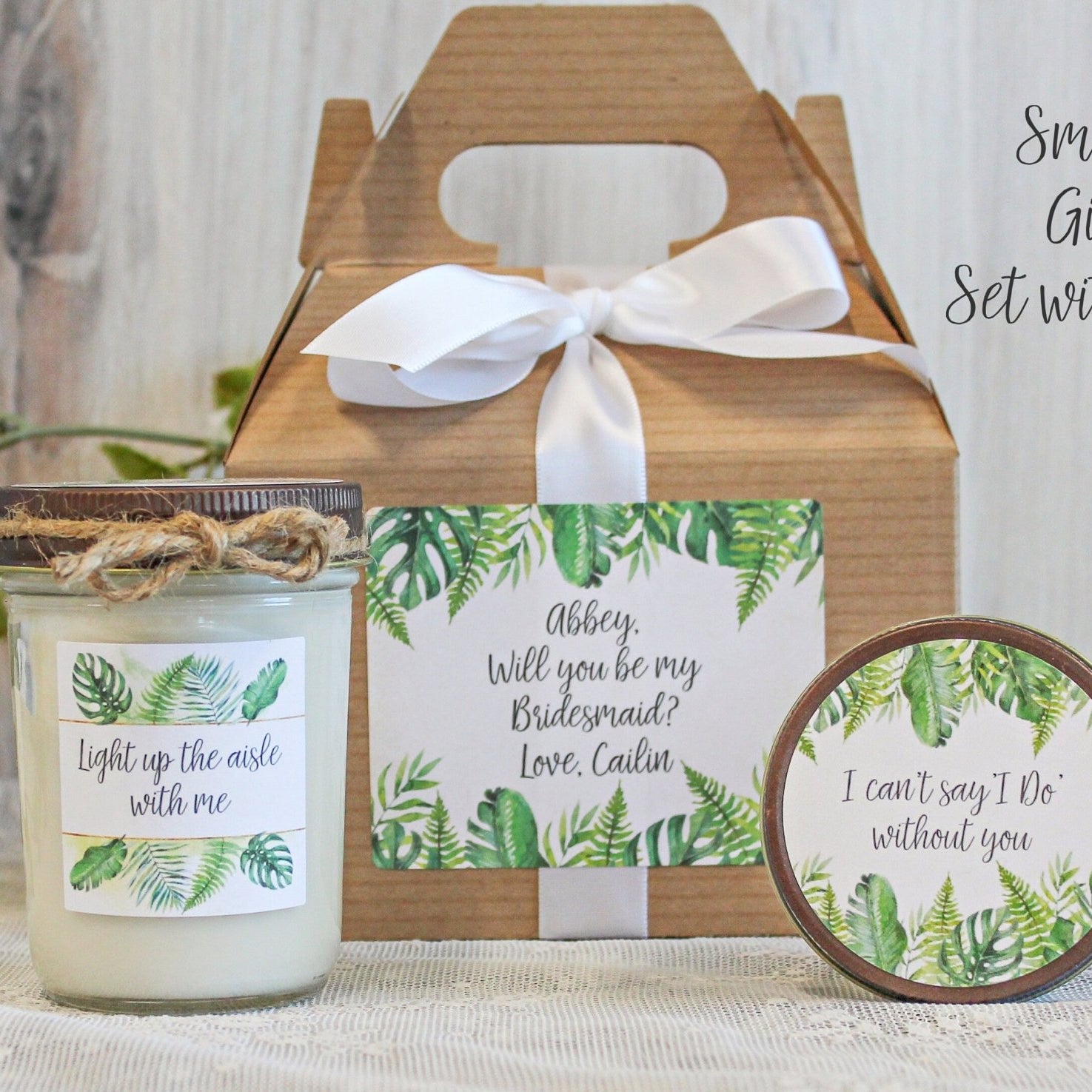 Tropical Bridesmaid Proposal Box - The Dancing Wick